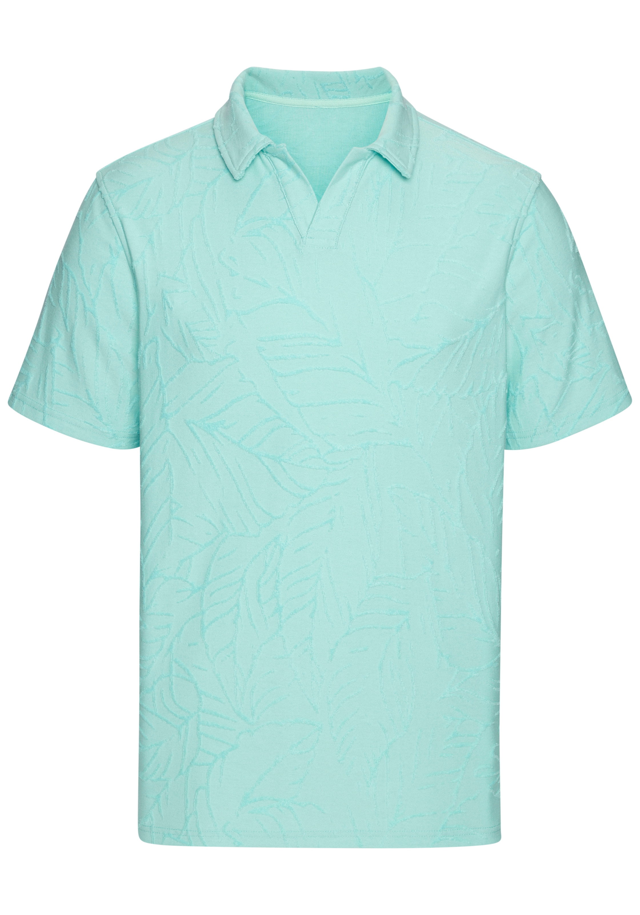 Beachtime Poloshirt », T-Shirt mit Kragen« neue Strukturqualität im Blätter-Design