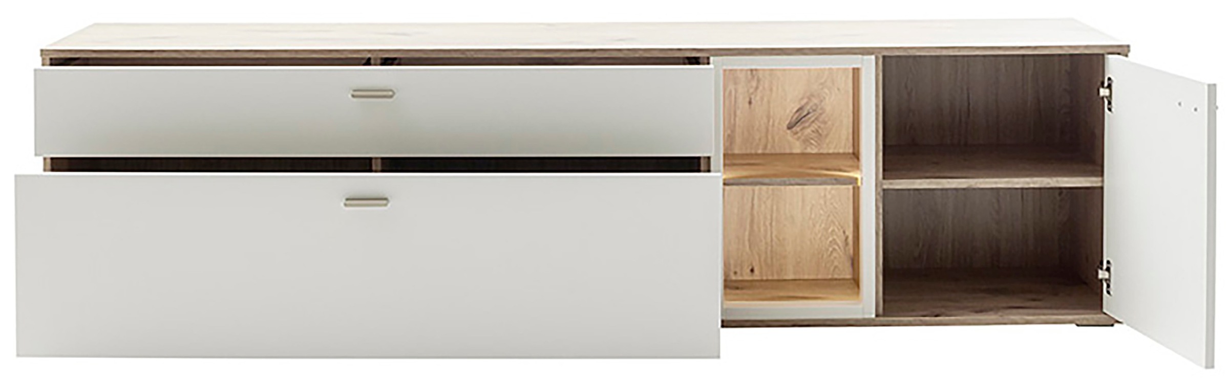 MCA furniture Lowboard »SANTERNO« mit 1 Tür, 2 Schubkästen, offene Fächer, Fernseher bis 80 Zoll