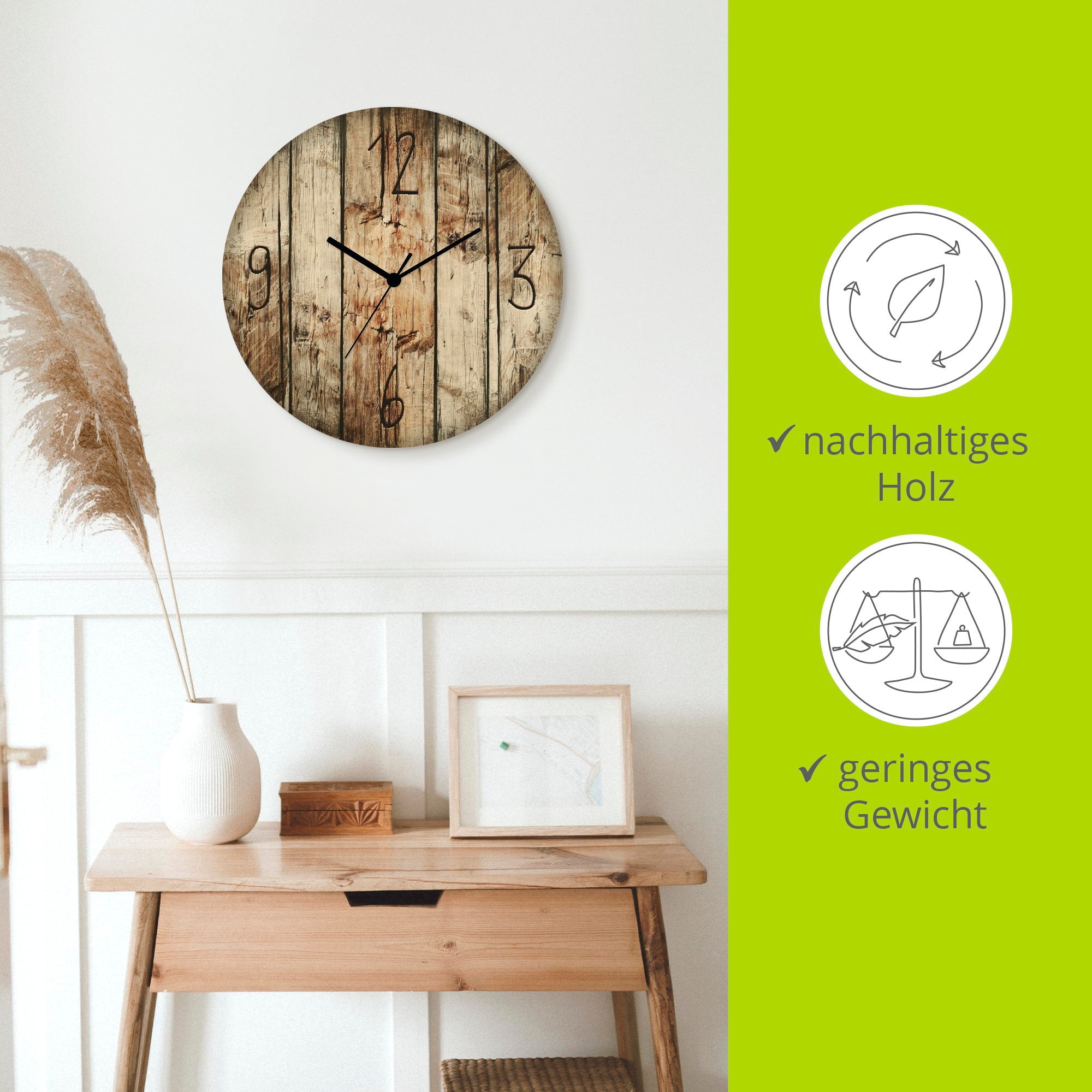 Artland Horloge murale »Chroniken der Natur« wahlweise mit Quarz- oder Funkuhrwerk, lautlos ohne Tickgeräusche