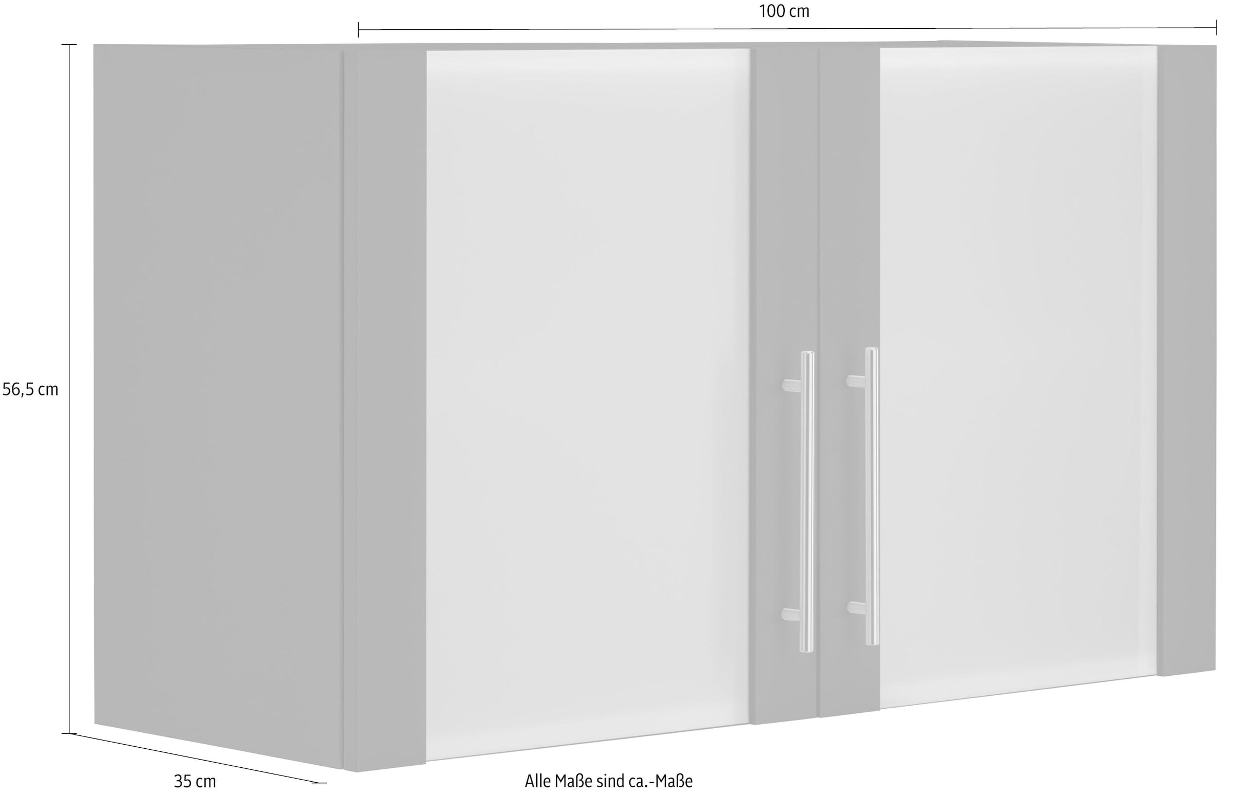 wiho Küchen Armoire suspendue en verre »Cali, TOPSELLER« Front mit Glaseinsatz