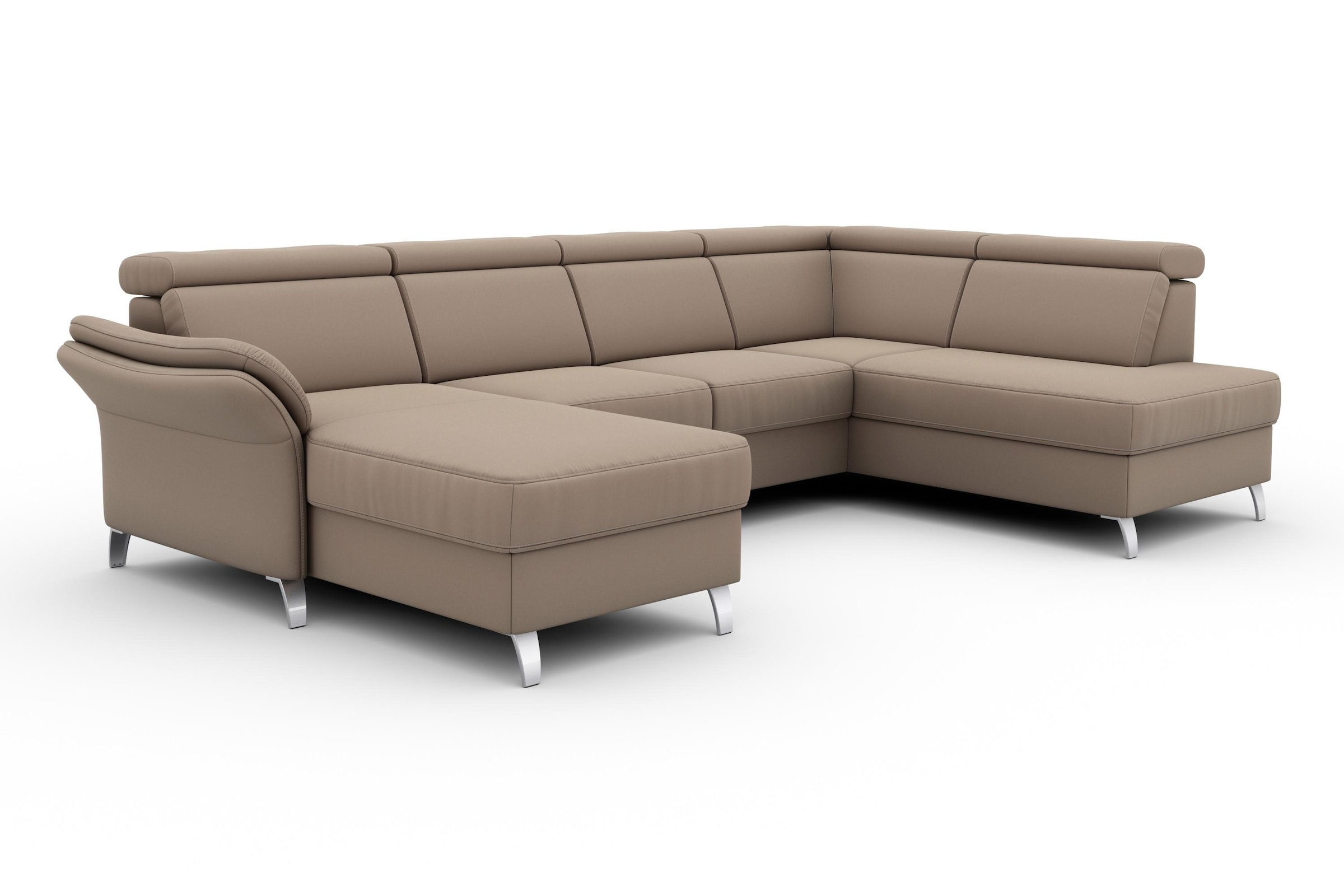 sit&more Paysage de salon »Vincenzo U-Form« inklusive Kopfteilverstellung, wahlweise mit Bettfunktion, Bettkasten