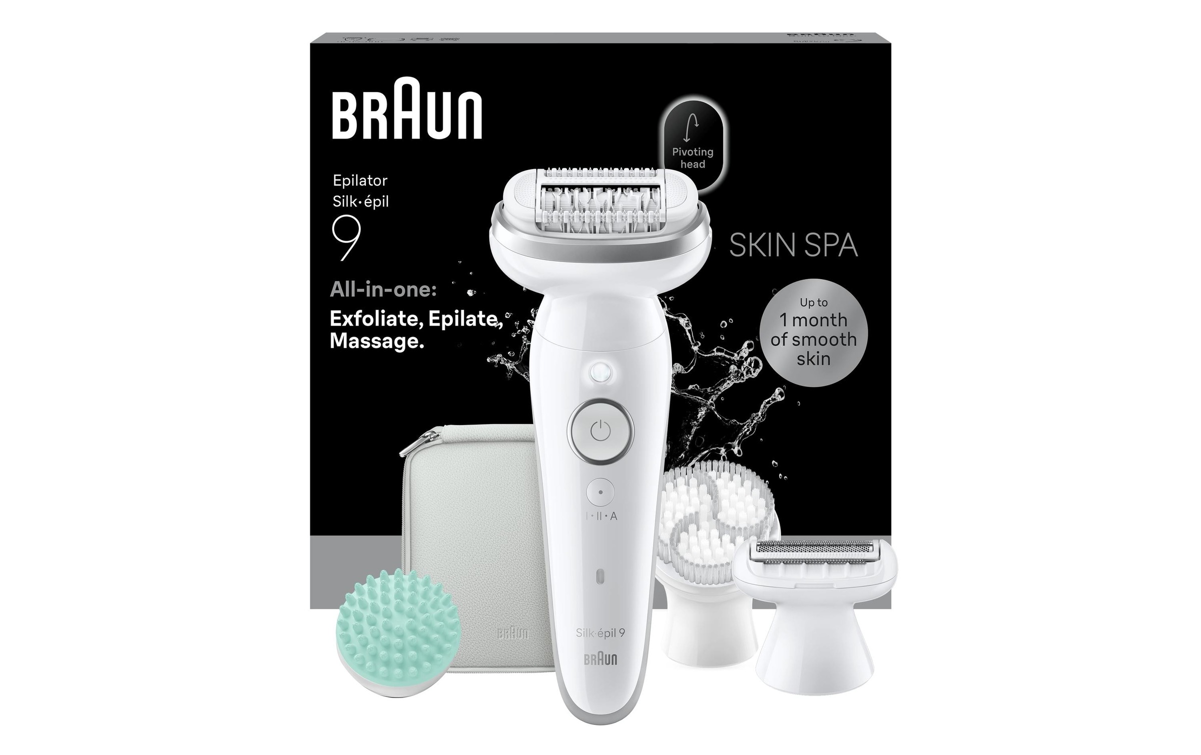 Braun Epilierer »Silk-épil 9 SES9-080« All-in-One Set, Wet & Dry, Peelingbürste, Massagepad, Rasieraufsatz