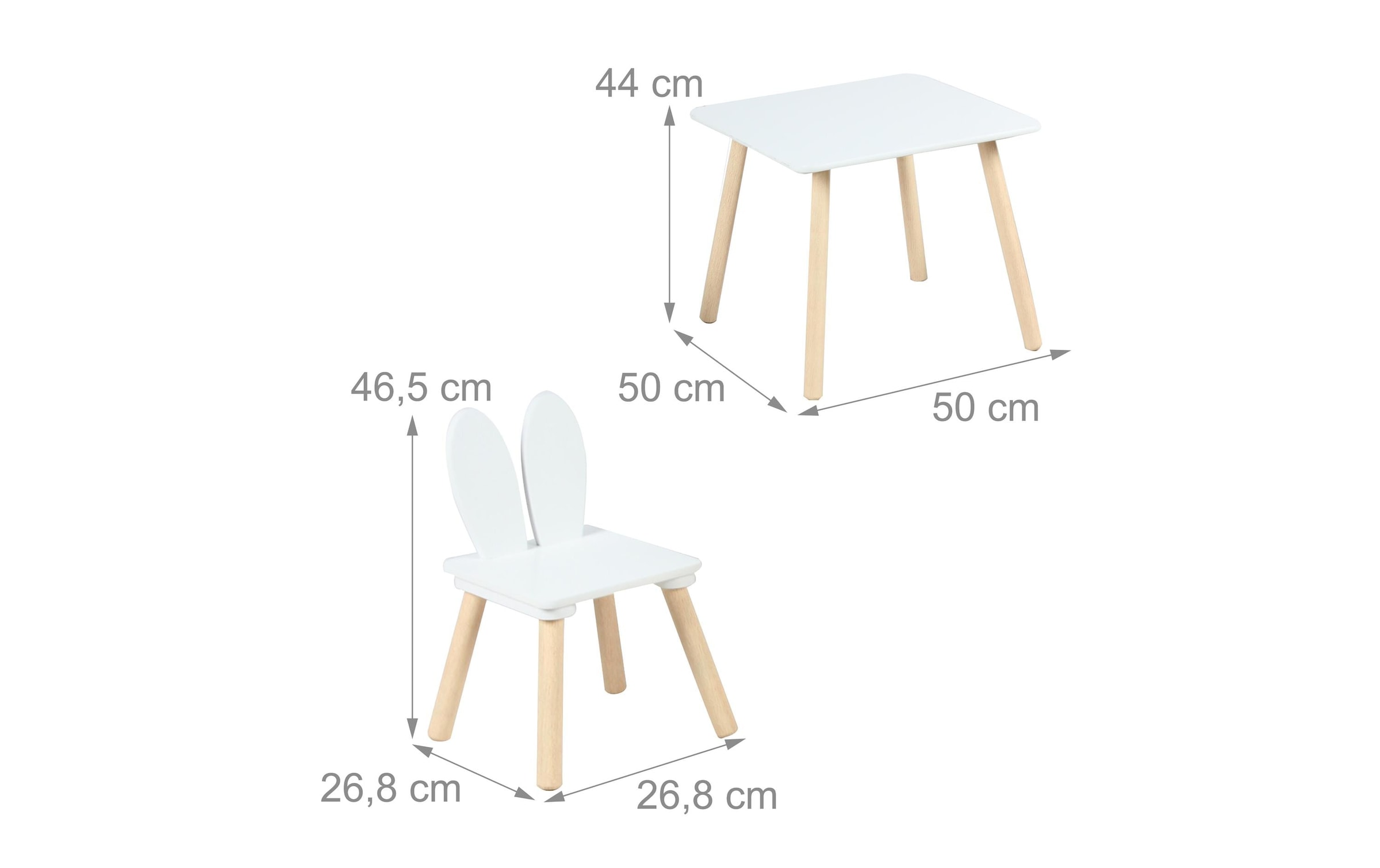 relaxdays Kindersitzgruppe »Kaninchenohren« Set, 3 tlg. tlg.