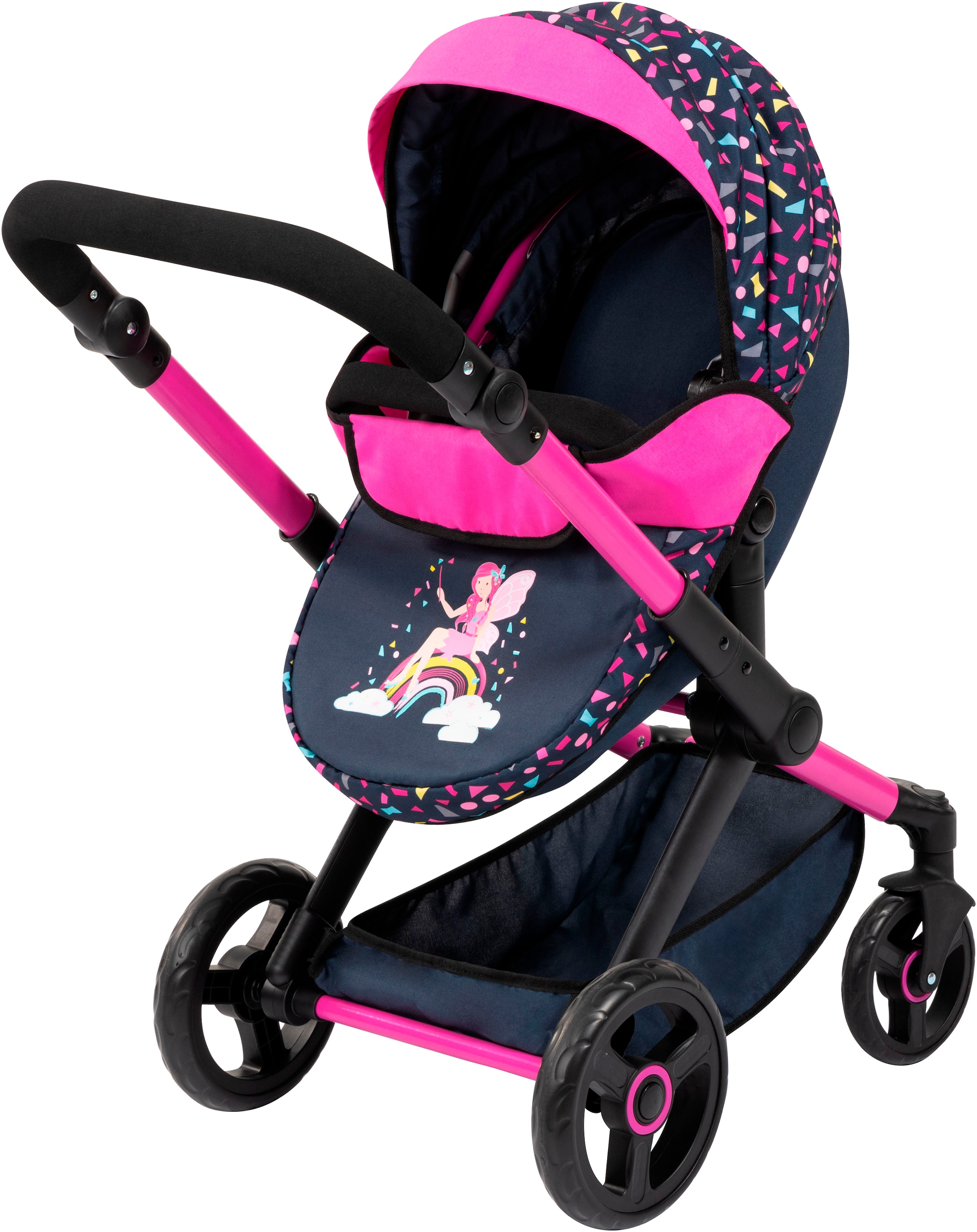 Bayer Poussette de poupée combinée »Xeo Deluxe, schwarz«