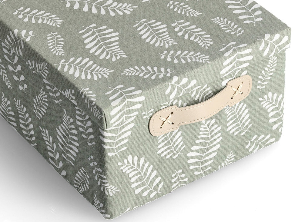 Zeller Present Boîte de rangement »Leaves« Baumwollmix