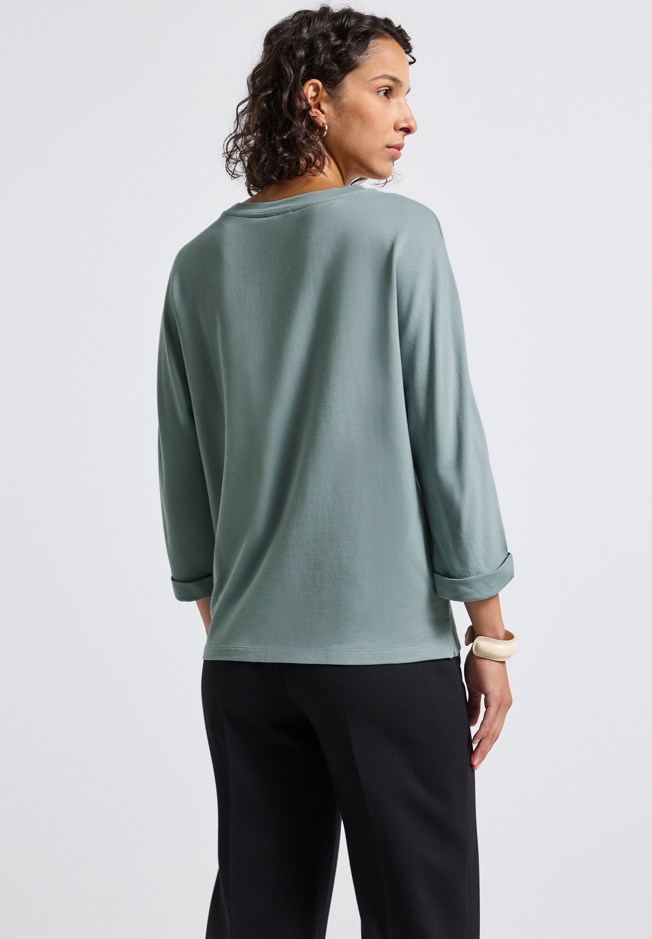 STREET ONE T-shirt à manches 3/4 mit Galonstreifen