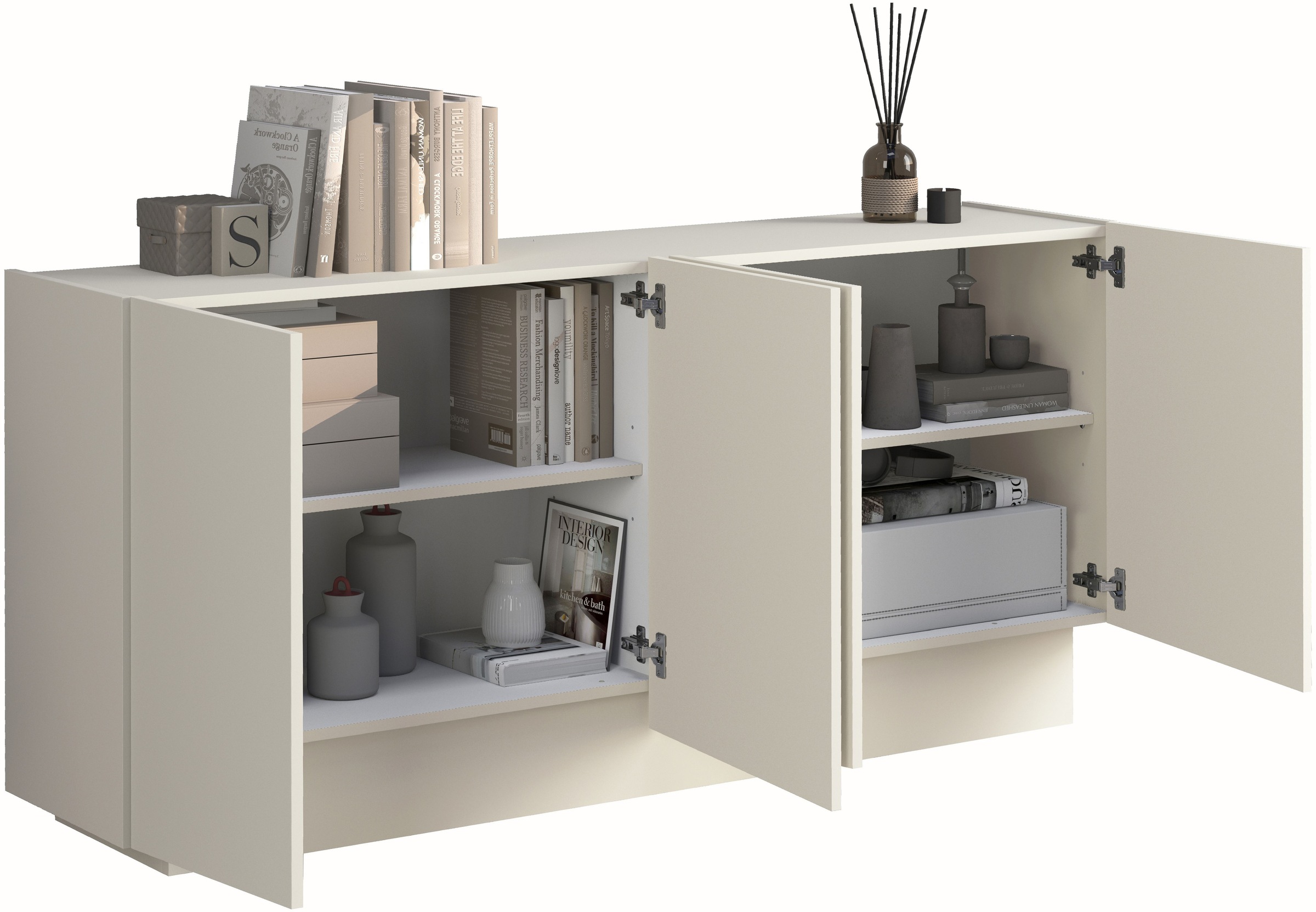 INOSIGN Sideboard »VELA, Sideboard, Breite 160 cm, Design mit schrägen Türen« 1 cuis tlg. Made in Italy, Masse-B/T/H: 160x35x75,Sideboard, Anrichte, Kommode