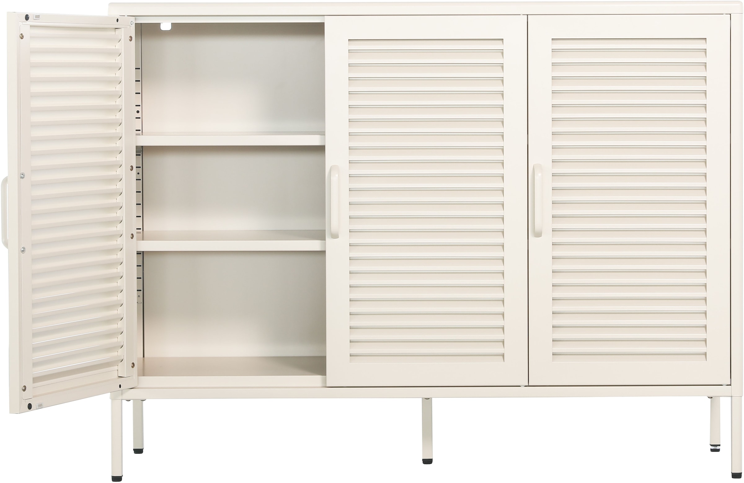 GOODproduct Wäscheschrank »GERRON Sideboard Wäscheschrank Metallschrank« Schrank Anrichte Kommode Breite 120cm mit 3 Türen