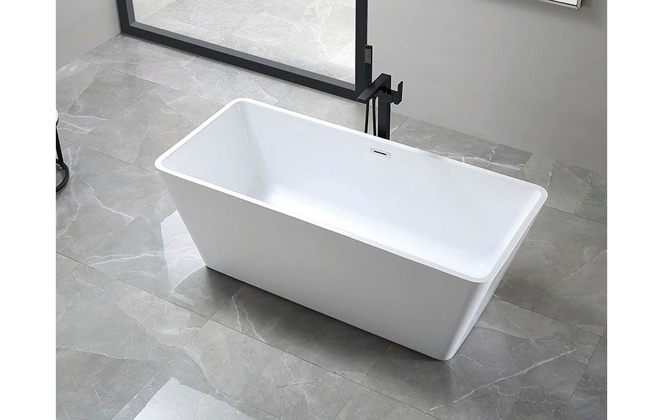 welltime Badewanne »Sagres« Höhe 60 cm mit Ablaufstöpsel | verstellbare Füsse | Überlauf Freistehend, 170x74x60 (LxBxH), Sanitäracryl, mit Pop Up Ventil