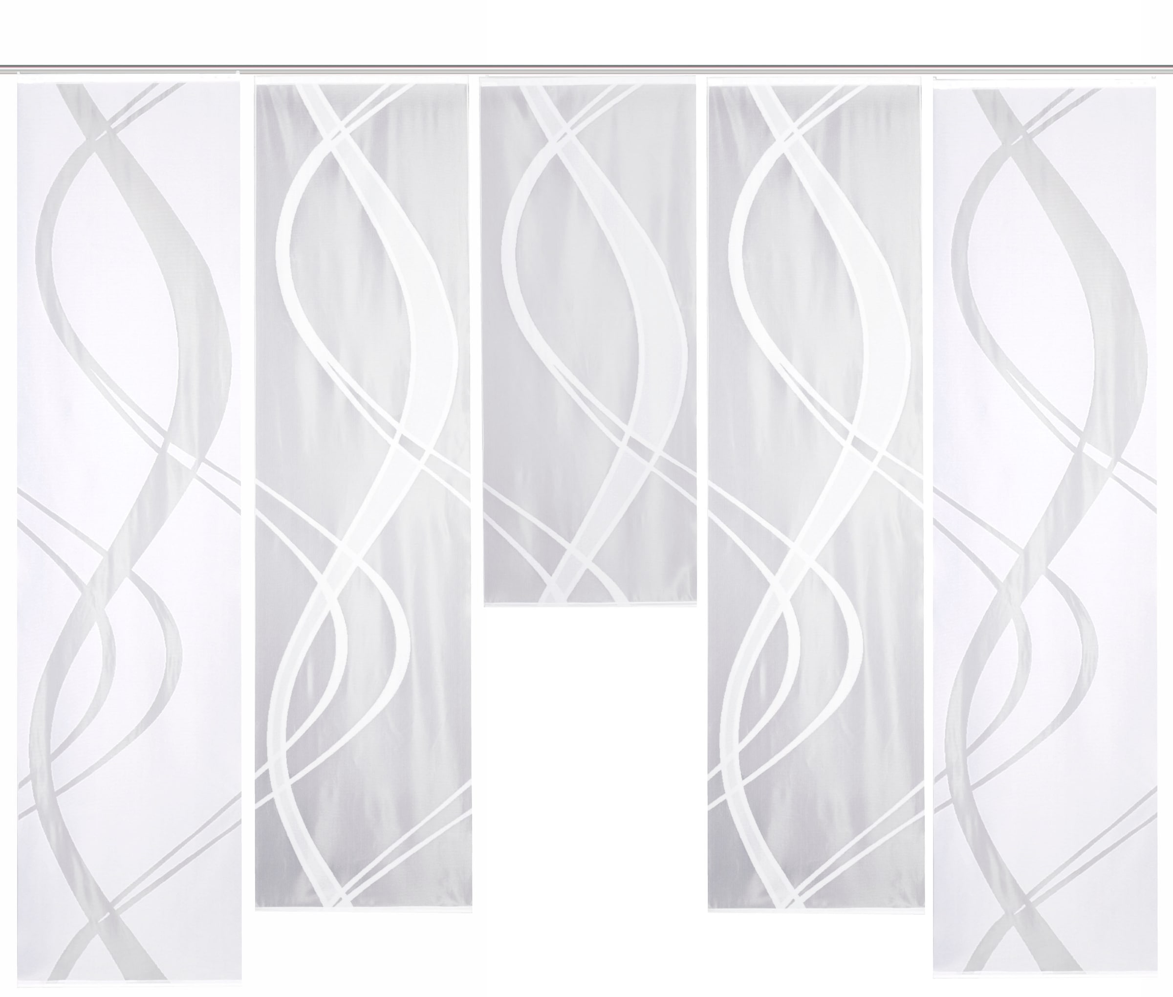 HOME WOHNIDEEN Rideau coulissant »TIBASI« Support de panneau 5 cuis tlg. halbtransparent
