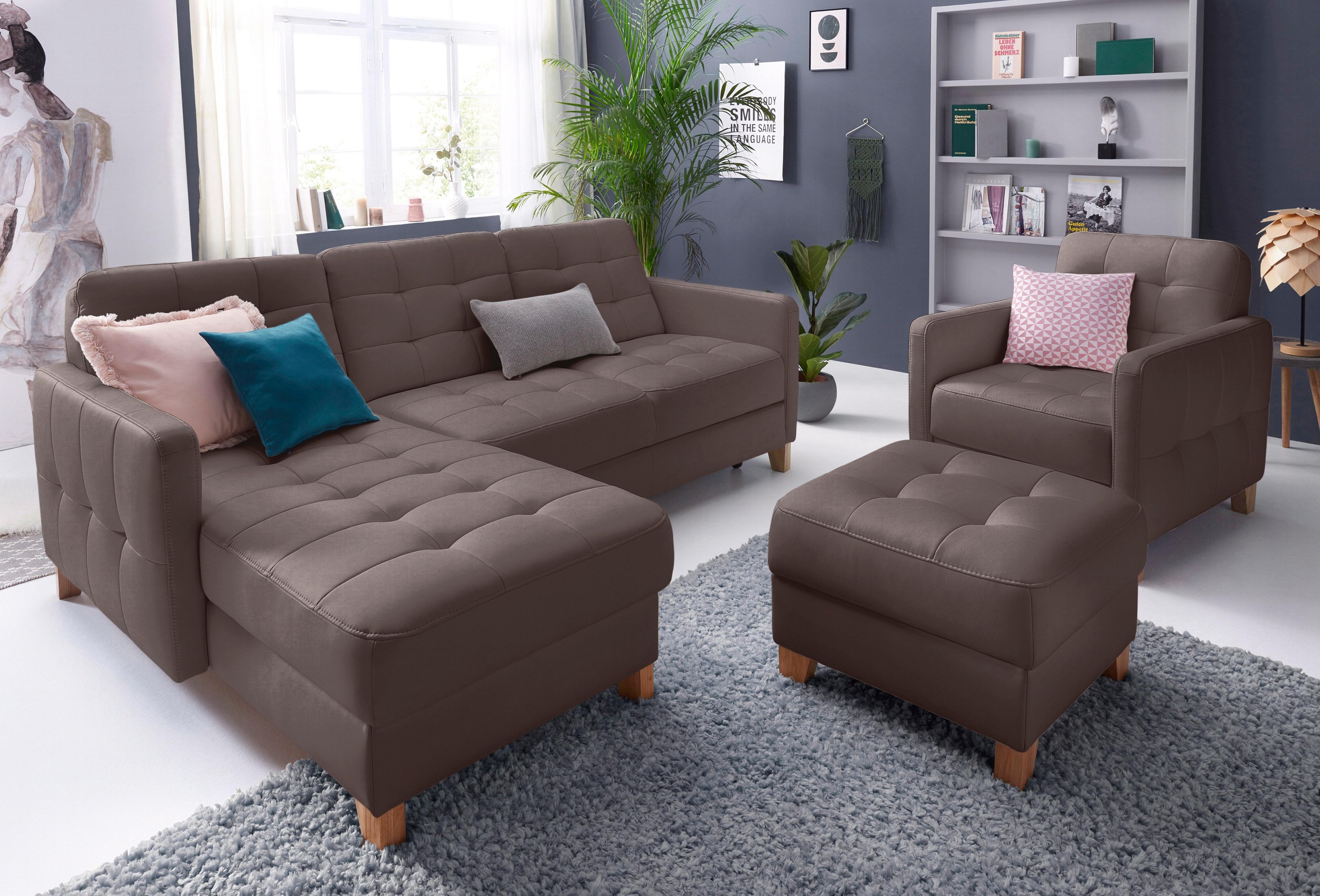 exxpo - sofa fashion Fauteuil »Elio, Loungesessel, aufwendige Detailverarbeitung, bequem und modern« hoher Sitzkomfort für entspannende Momente