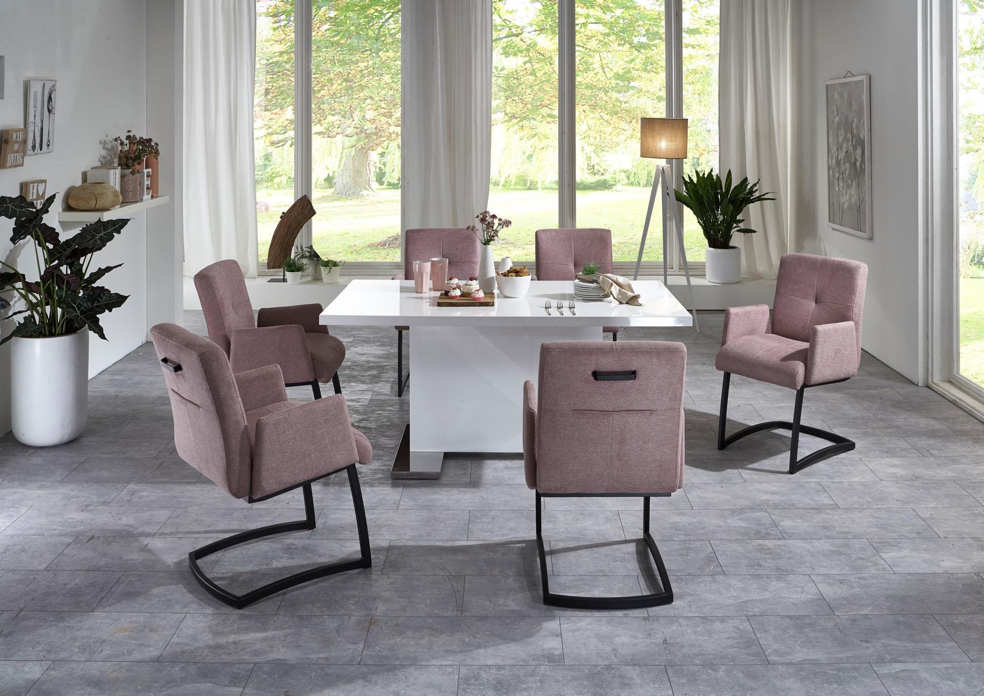 exxpo - sofa fashion Chaise cantilever »Affogato mit komfortablen Armlehnen« () attraktiven Kreuznaht in der Rückenlehne