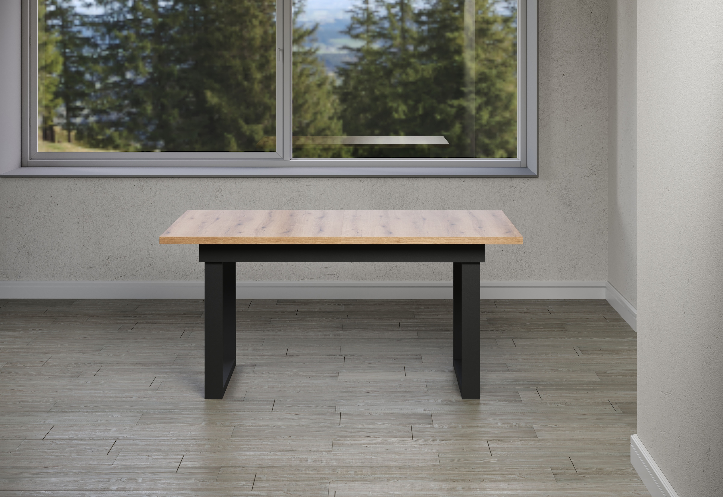 INOSIGN Table de salle à manger »Valencia« 1 cuis tlg. Synchroauszug; Metallkufen, ausziehbar auf 200 cm