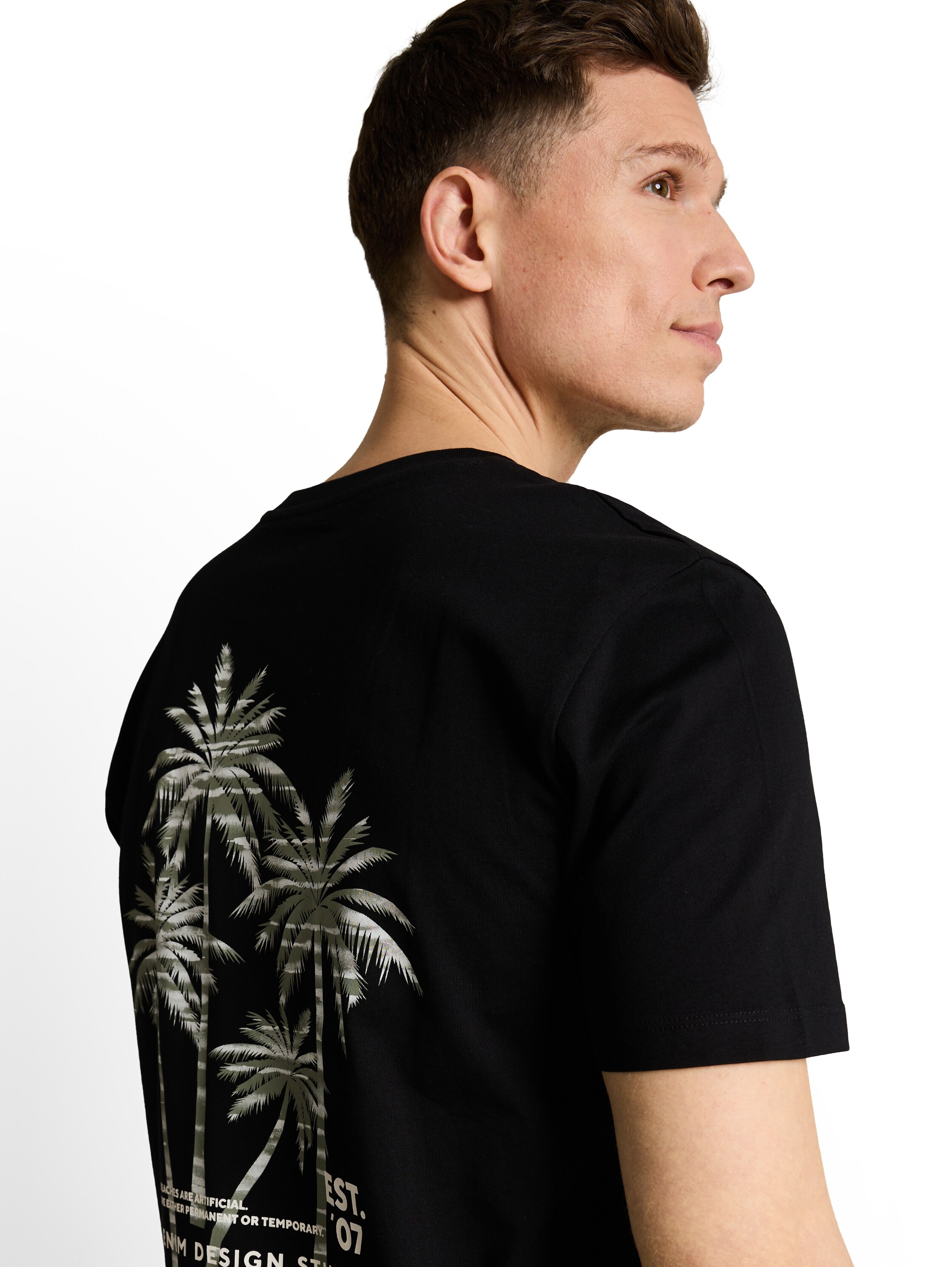 TOM TAILOR Denim Kurzarmshirt mit grossem Rückenprint