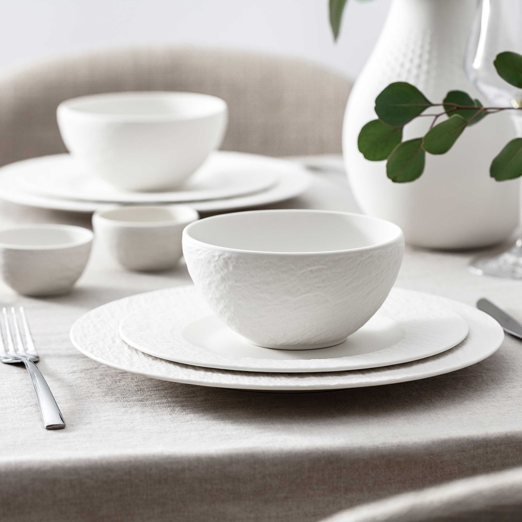 Villeroy & Boch Geschirr-Set »Manufacture Rock blanc« Made in Germany, Fine China Porzellan