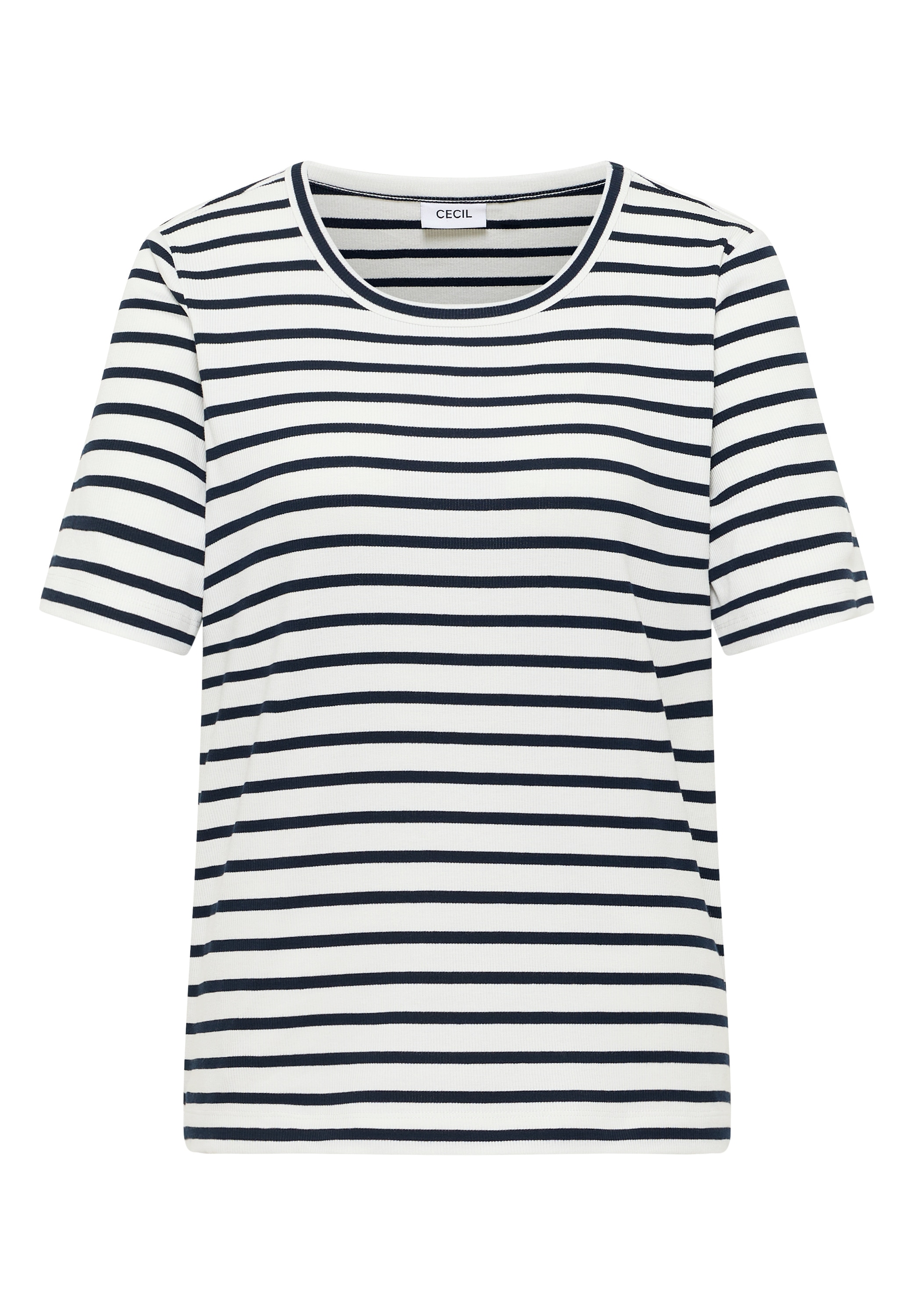 Cecil Shirt à col rond in Streifen-Optik