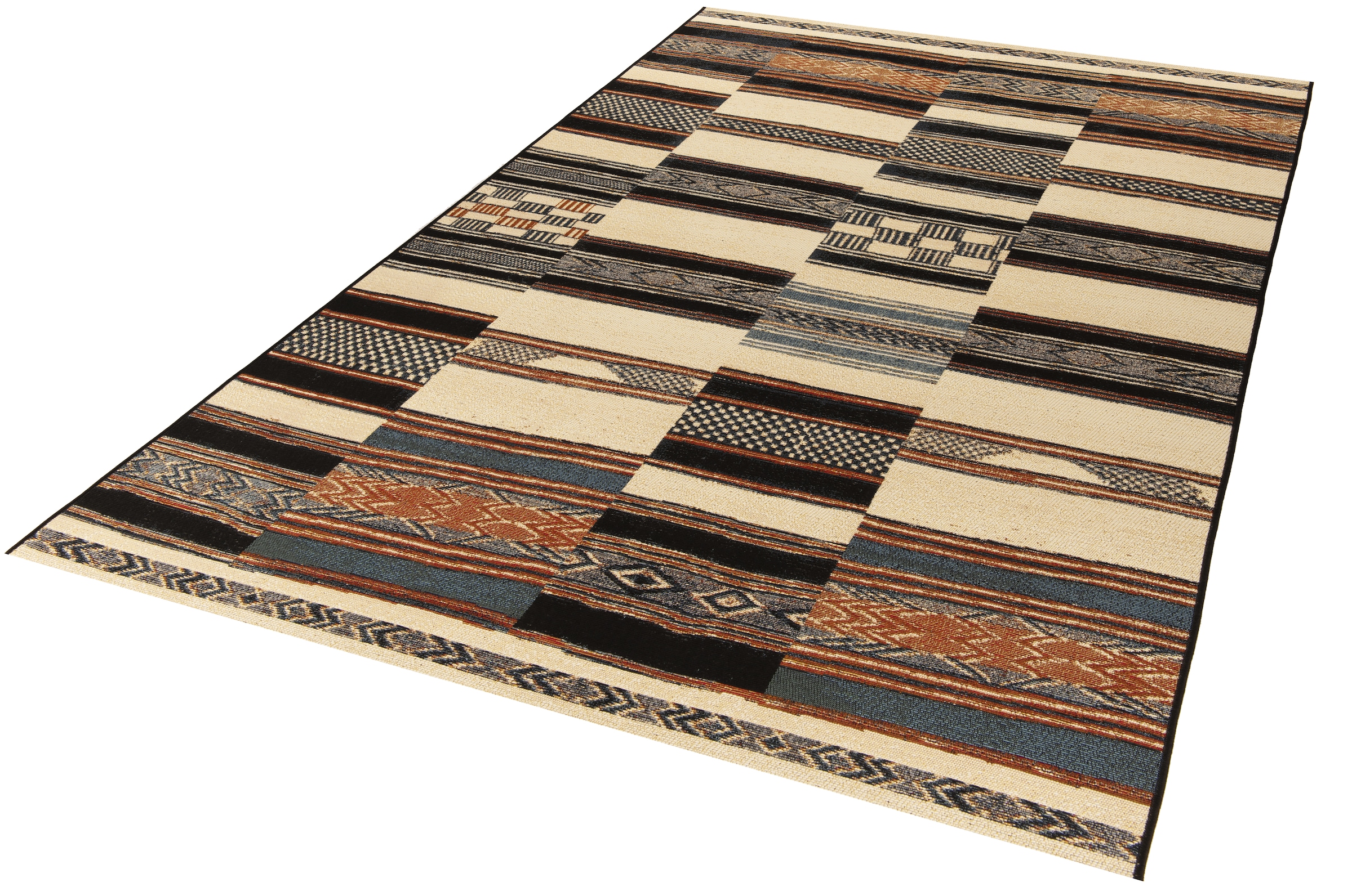 Gino Falcone Tapis »Outdoor-Africa 41« Rectangulaire 5 mm Höhe tissu plat, adapté intérieur et extérieur, salon