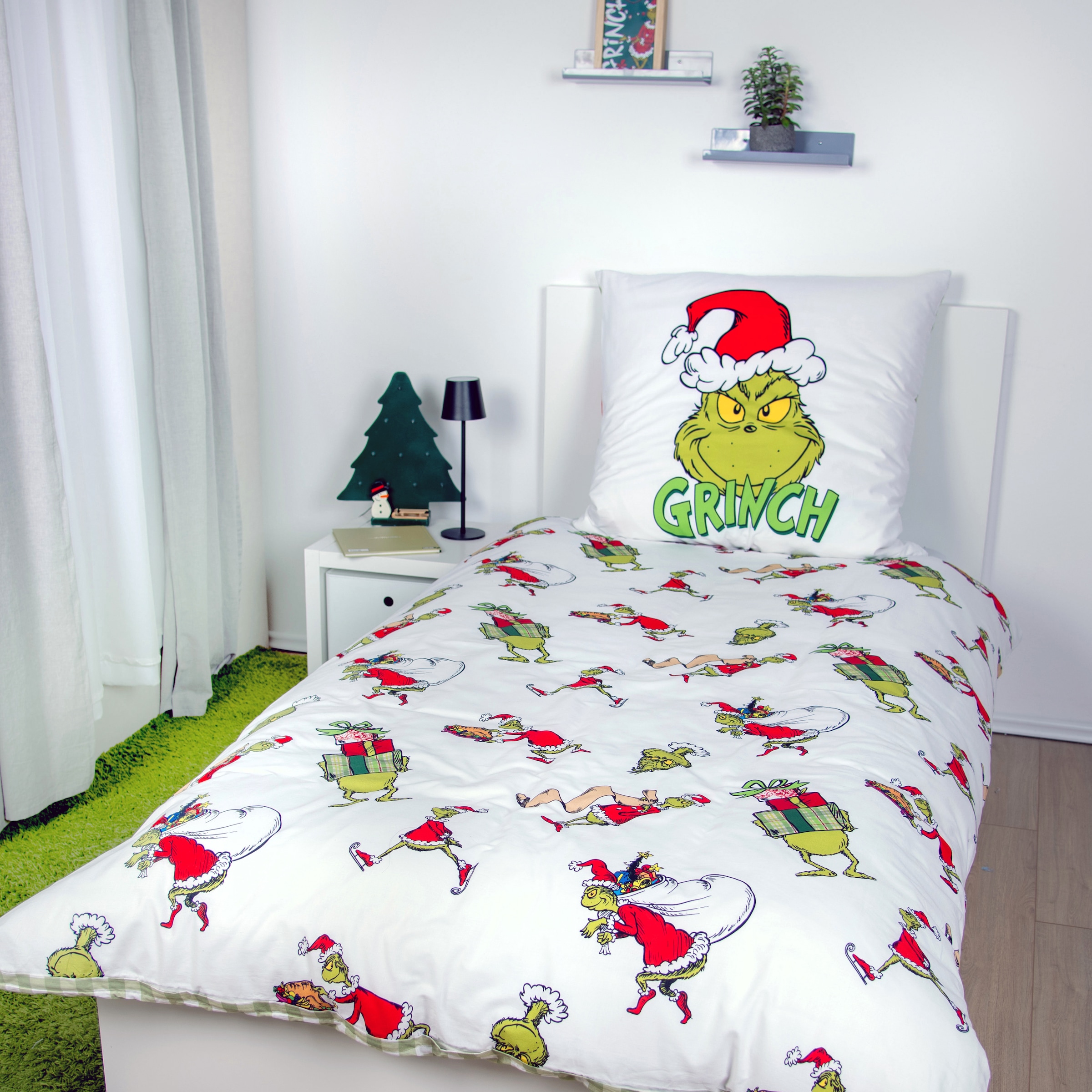 The Grinch Wendebettwäsche »Grinch« 2 Stk. mit niedlichem Allover-Motiv