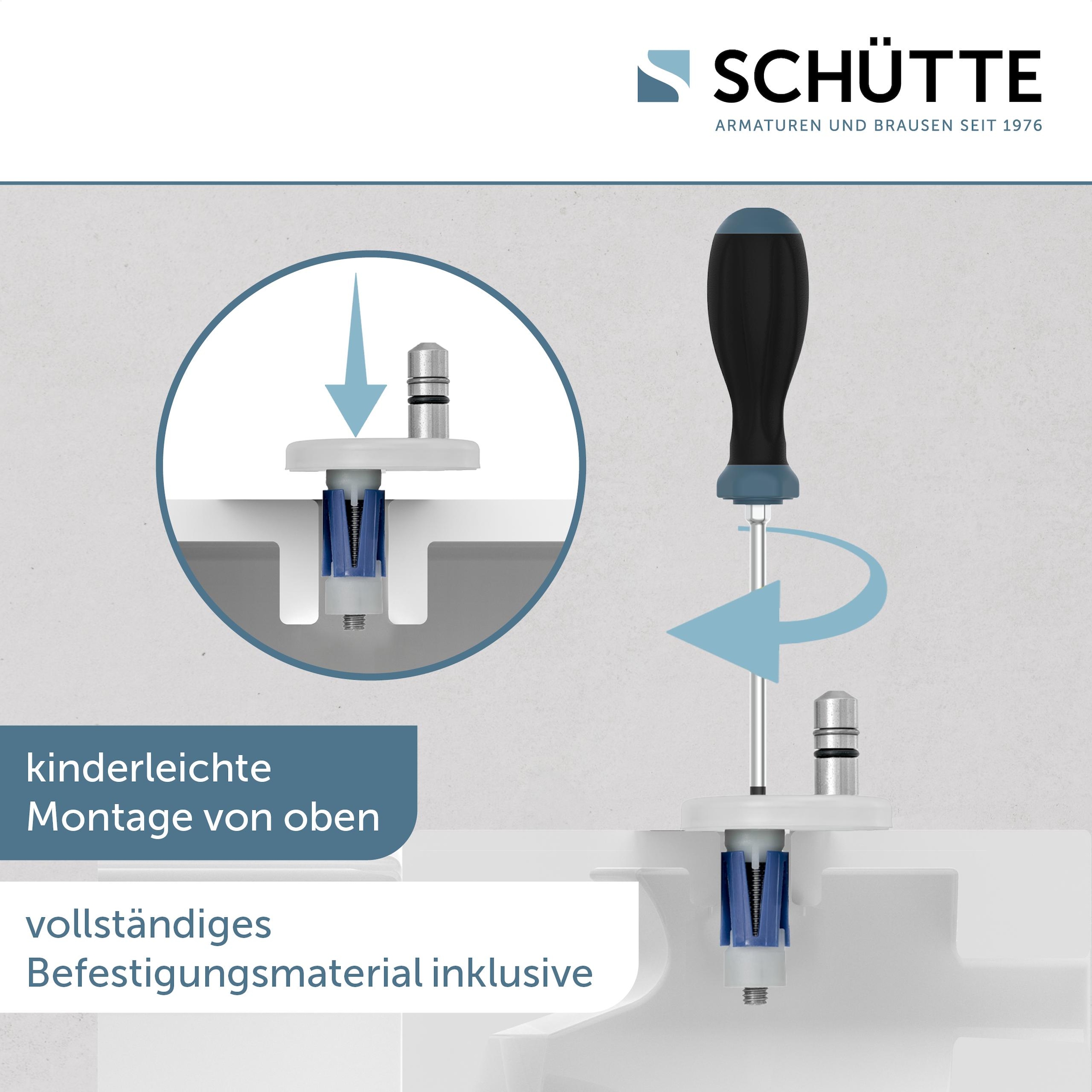 Schütte WC-Sitz »Duroplast, WHITE PRO 1« WC-Sitz, Befestigungsmaterial, Montageanleitung,  mit Absenkautomatik und Schnellverschluss