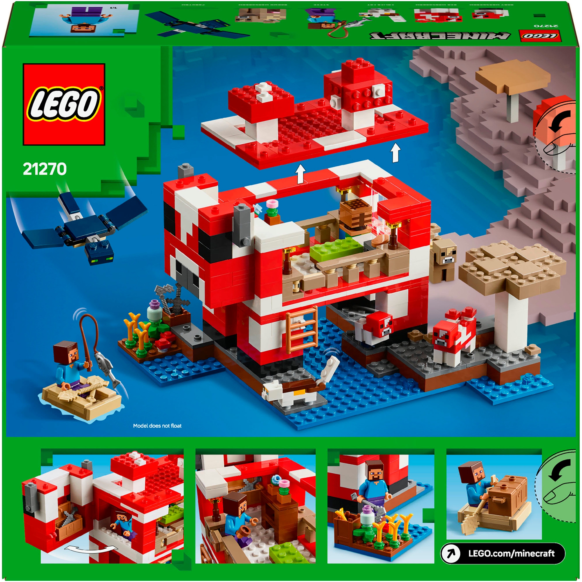 LEGO® Konstruktionsspielsteine »Das Pilzkuh-Haus (21270), LEGO Minecraft« Made in Europe