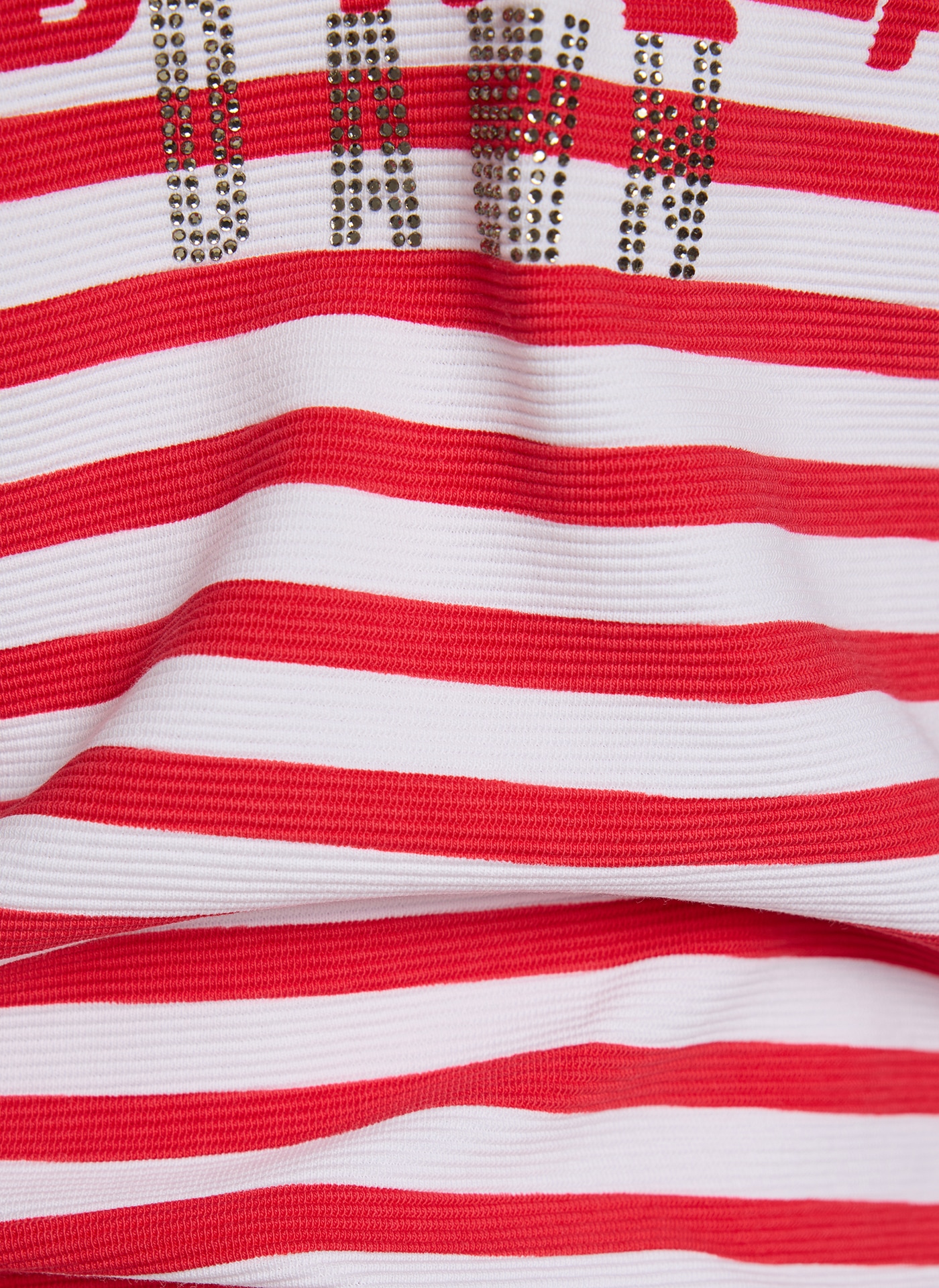 Rabe Shirt à col rond im Streifen-Look und mit Glitzer-Druck