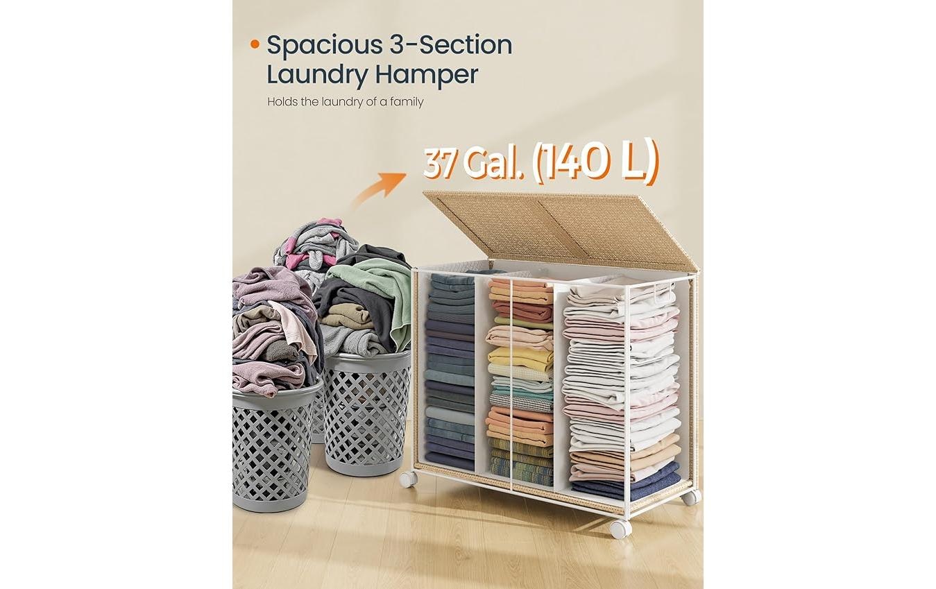 SONGMICS Panier à linge »mit 3 Fächern 140 l«