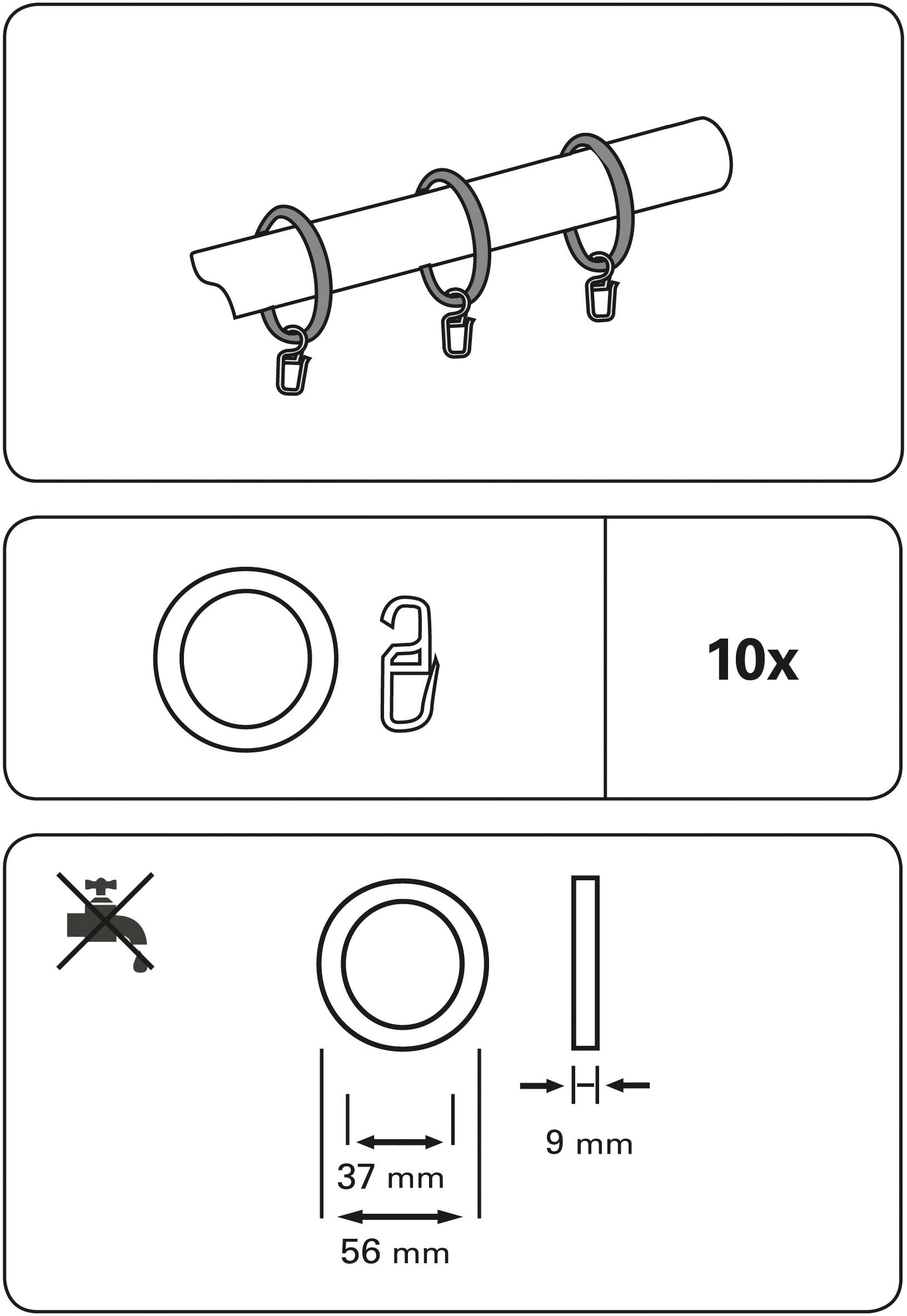 GARDINIA Gardinenring »Lugano Holz« Serie Gardinenstangen-Set Lugano Classic Ø 28 mm