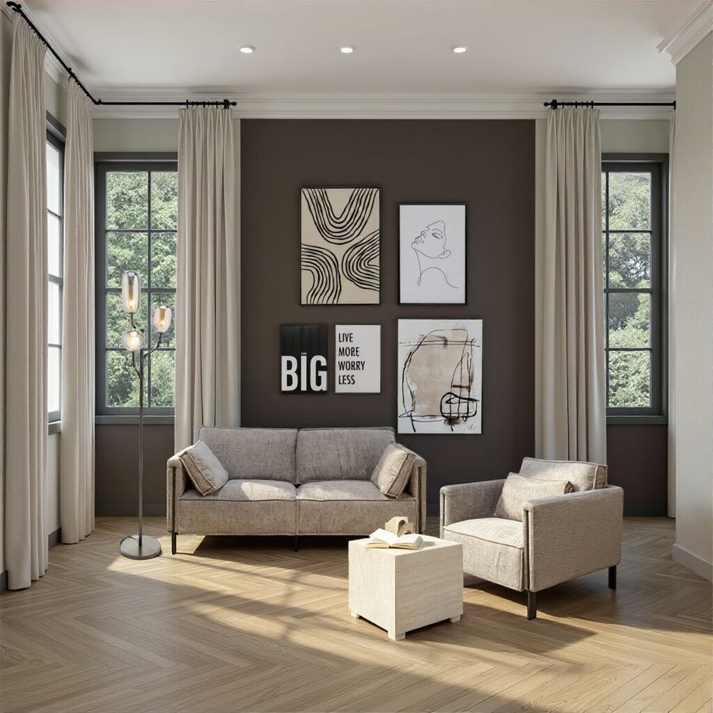 Kare Design Bild mit Rahmen »Gerahmtes Bild Big Live More« Set, 2, 2 Stk. tlg.