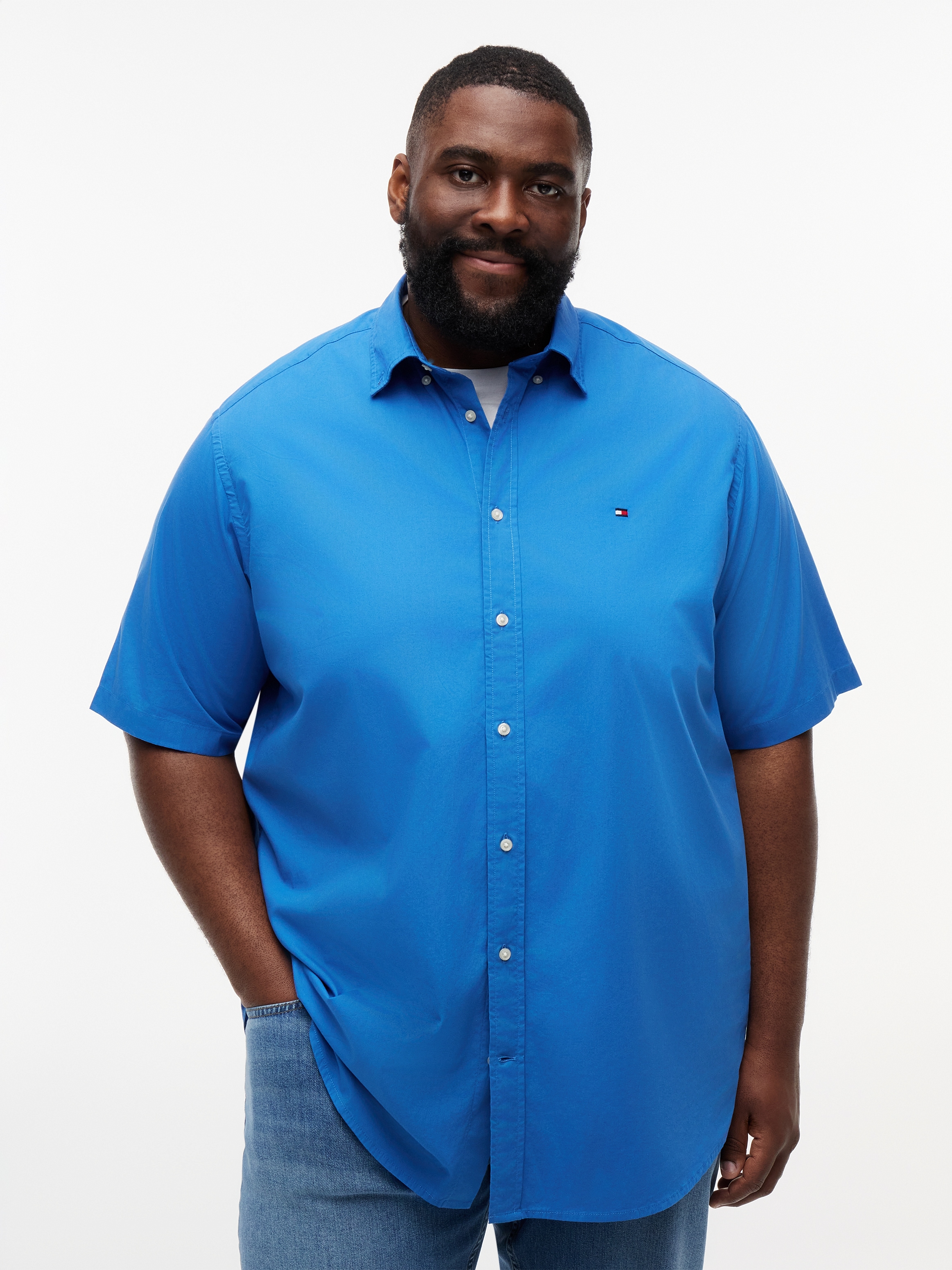 Tommy Hilfiger Big & Tall Chemise à manches courtes »BT-FLEX POPLIN SOLID« Grosse Grössen