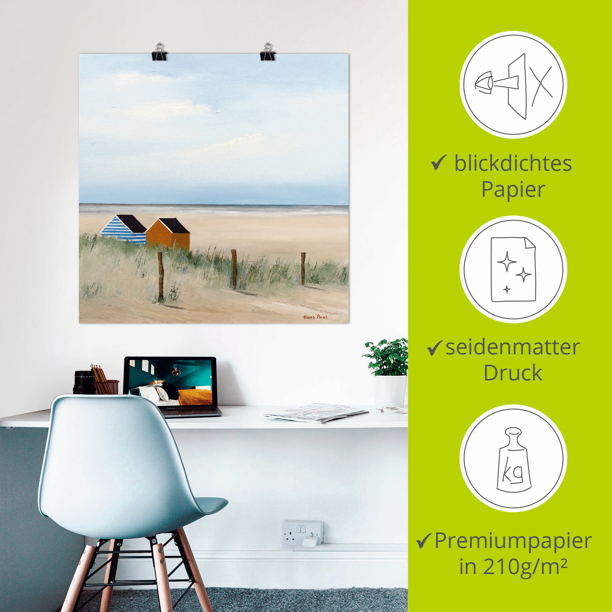 Artland Wandbild »Sonniger Morgen V« Strand 1 Stk. tlg. als Leinwandbild, Poster in verschied. Grössen