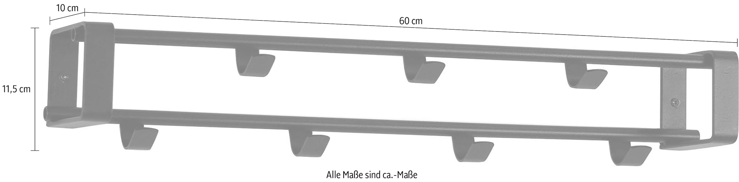 Spinder Design Garderobenhalter »Rex Garderobenhakenleiste« Metall, Breite 60 cm, 7 Haken