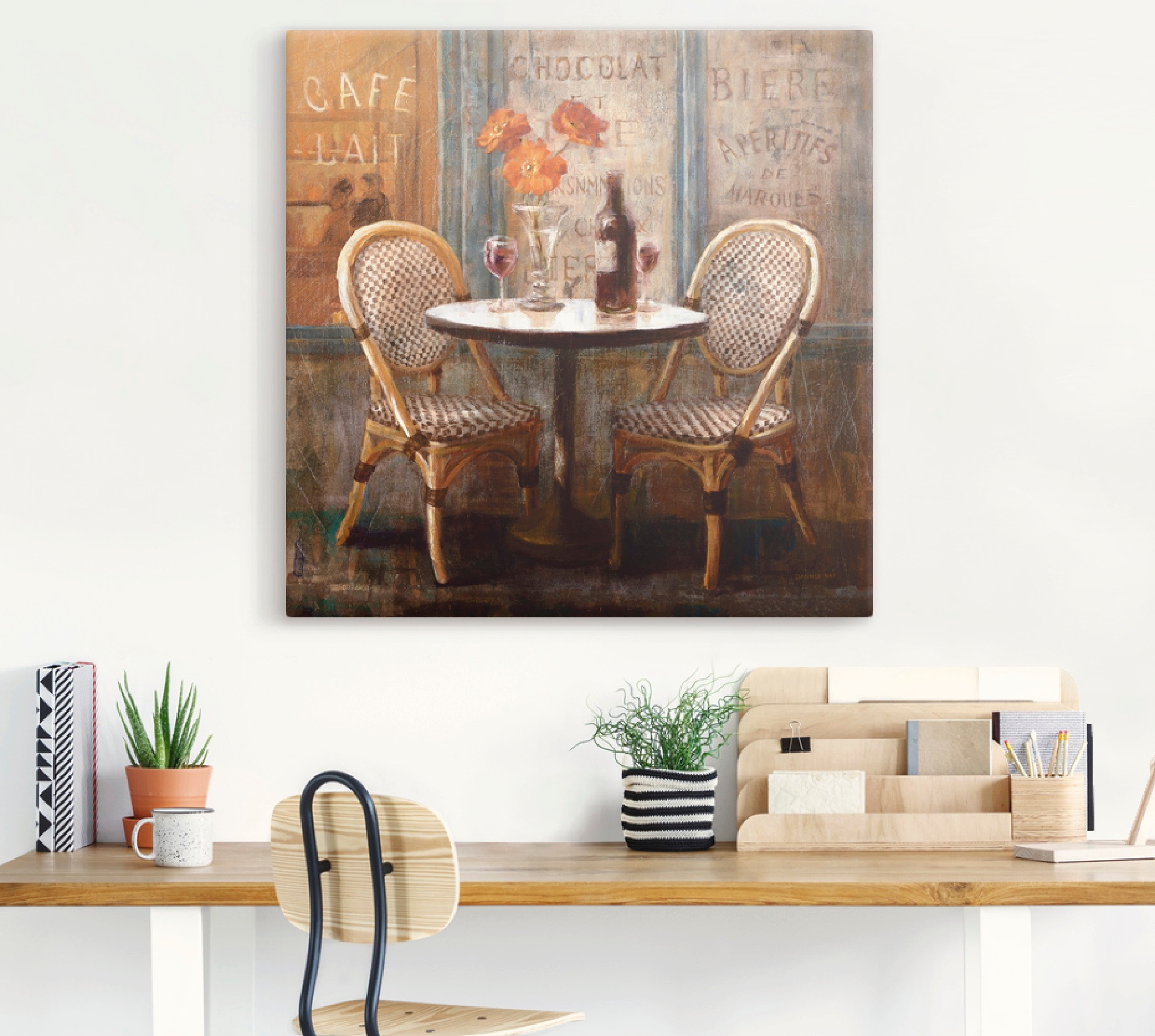 Artland Leinwandbild »Triff mich im Cafe I« Restaurant & Cafés 1 Stk. tlg. auf Holzrahmen gespannt