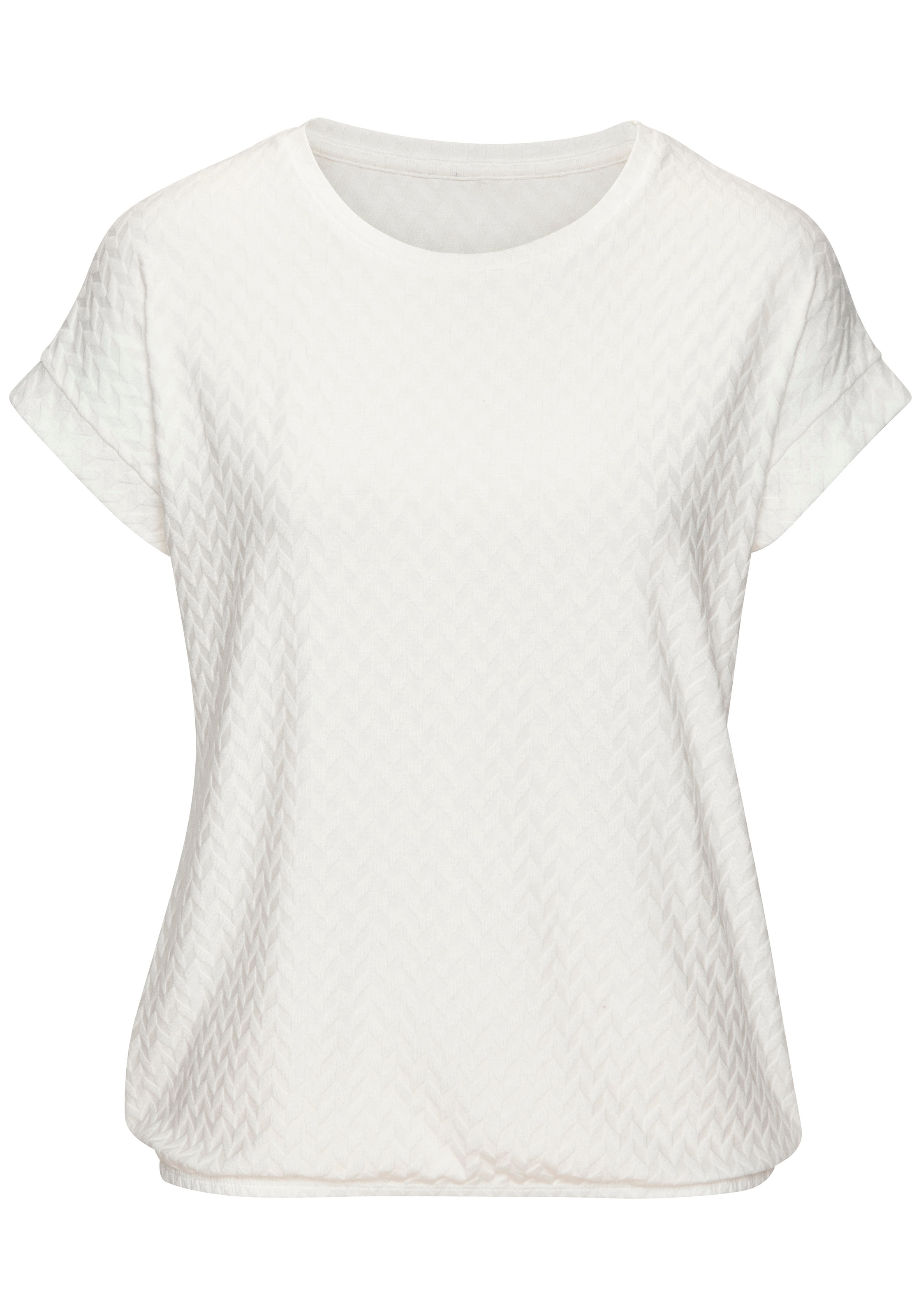 Vivance T-shirt à manches courtes »mit modischem Jacquard-Muster« Packung,  mit schönem Jacqaurdmuster