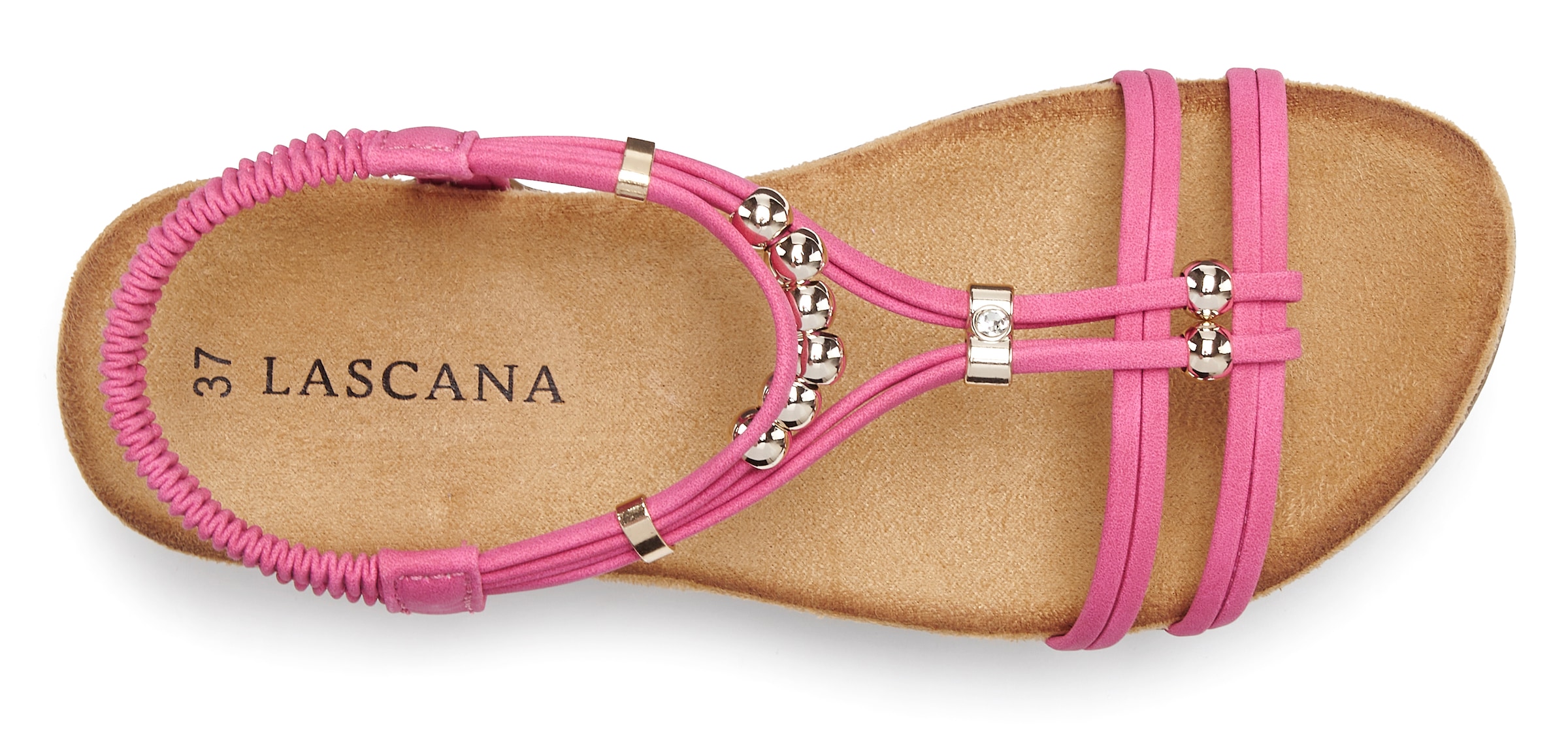 LASCANA Sandale »Sommerschuh, offener Schuh,«  mit elastischen Riemchen VEGAN