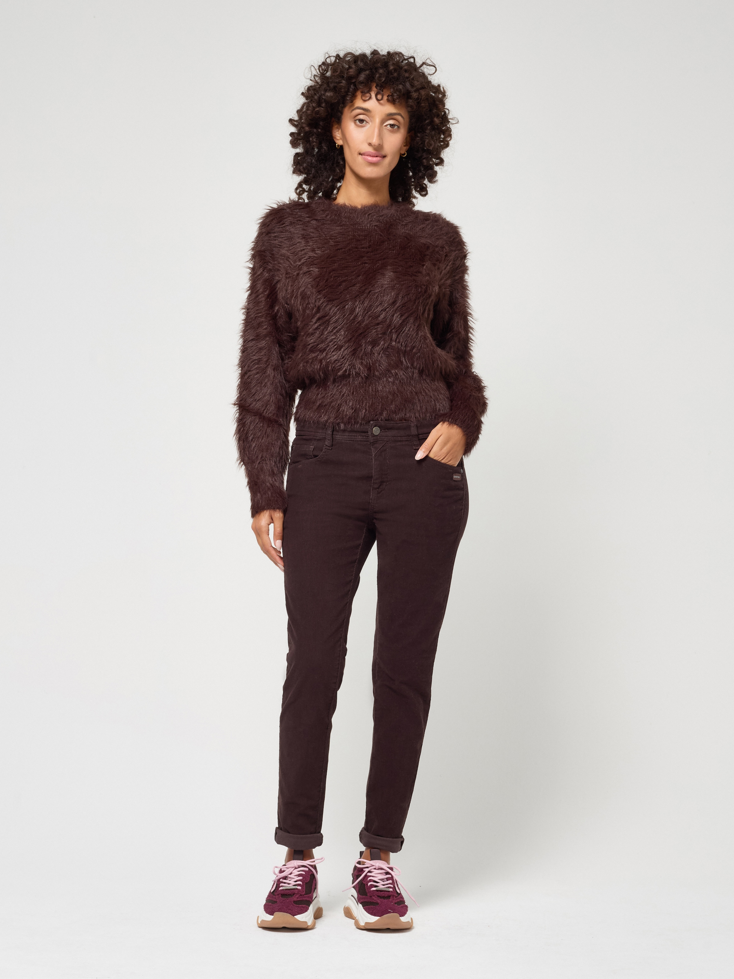GANG Pantalon en velours côtelé »94AMELIE«  avec double empiècement, coupe décontractée,