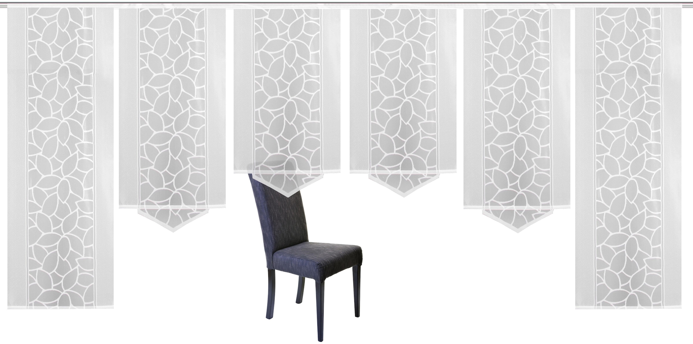 HOME WOHNIDEEN Rideau coulissant »JENNA« Velcro 6 cuis tlg. Schiebevorhang Jacquard Set