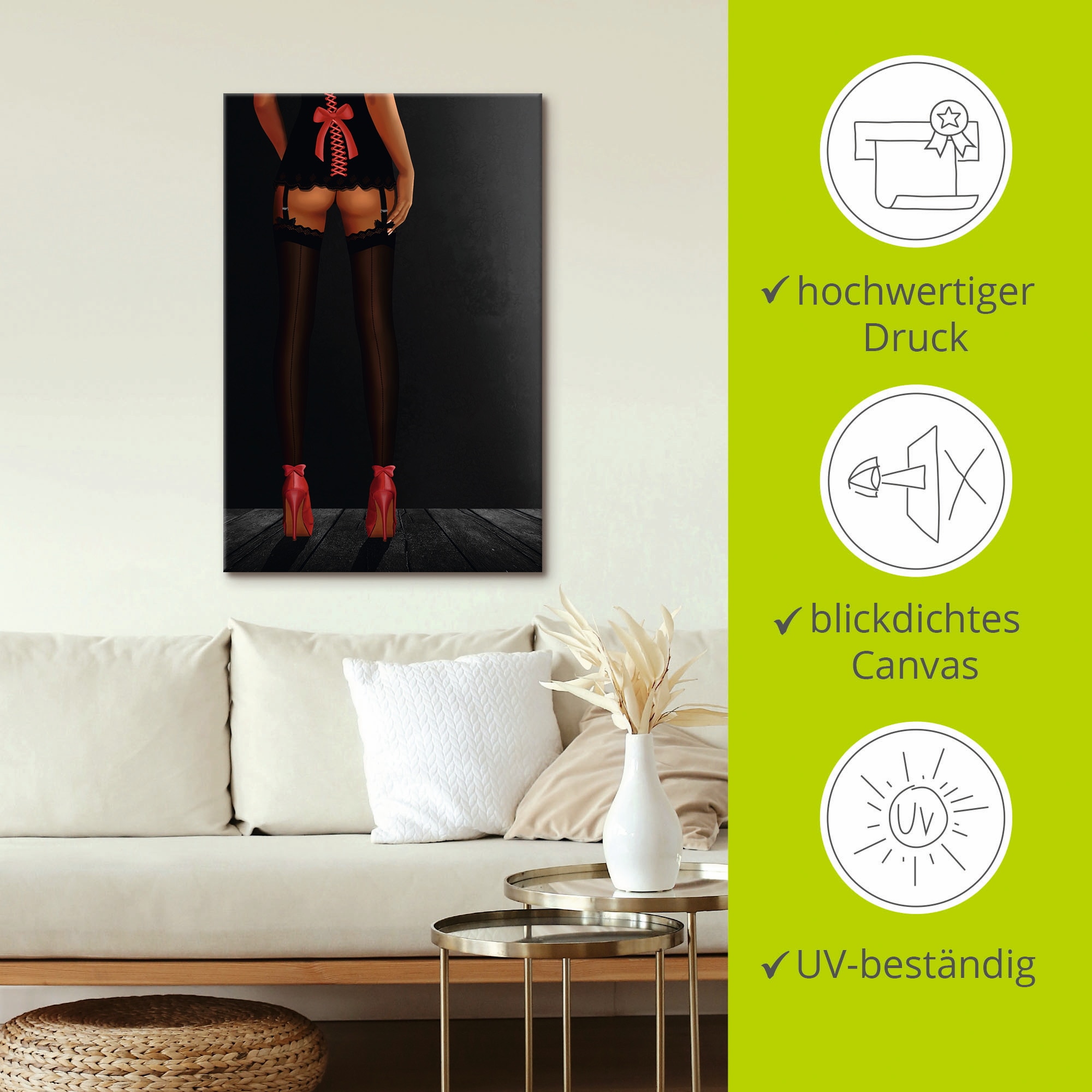 Artland Fresque murale »Sexy Beine in High Heels« 1 cuis tlg. als Alubild, Leinwandbild in verschied. Grössen
