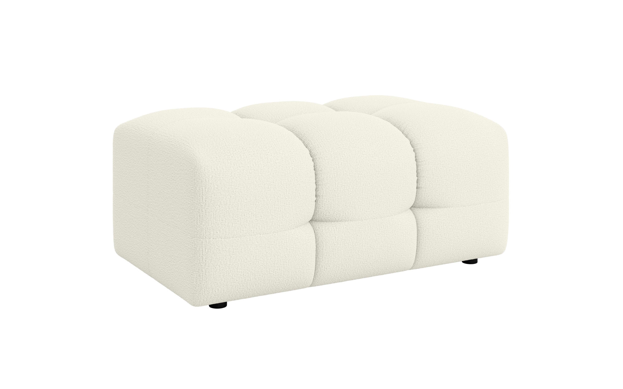 GOODproduct Polsterhocker »Manilla, trendige Steppung, passend zur Serie, B/T/H 100/68/45 cm« mit Wellenunterfederung, in verschiedenen Materialien und Farben