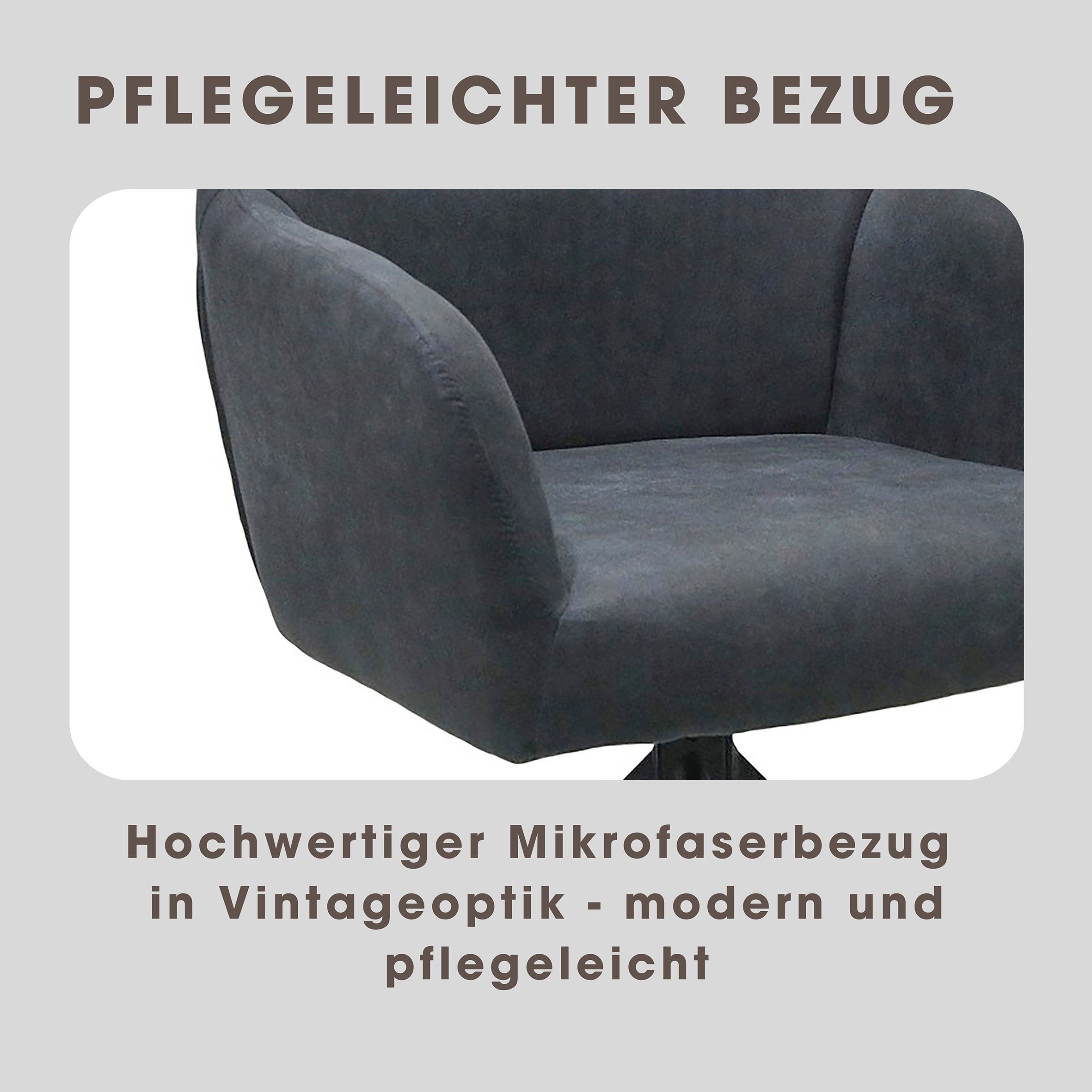 byLIVING Chaise de salle à manger »MONTREAL« (Ensemble) 2 cuisMicrofaser, bis 110 kg, 360° drehbar, Schaumstoff, Ziernaht Rücken