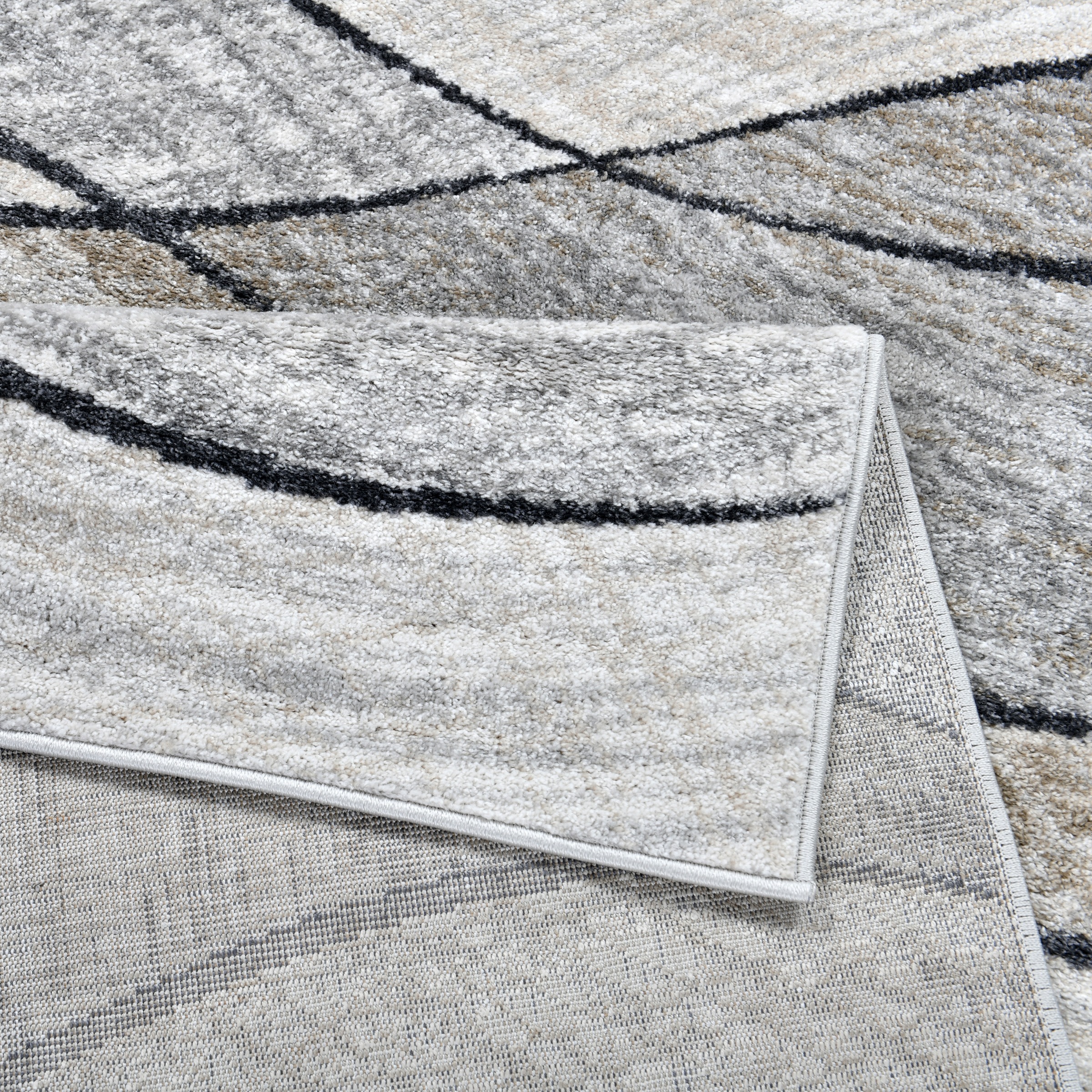 my home Teppich »Esmea« rechteckig 9 mm Höhe modernes Wellen Muster, pflegeleicht, Wohnzimmer, Schlafzimmer