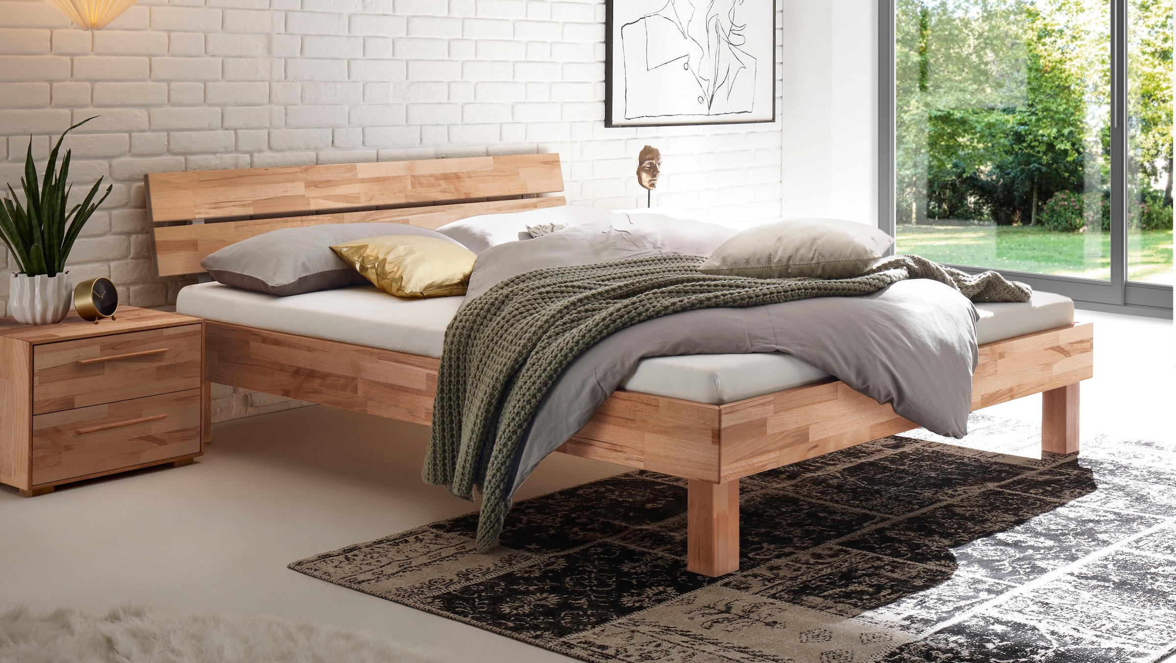HASENA Lit en bois »Prato« hauteur du pied 25 cm