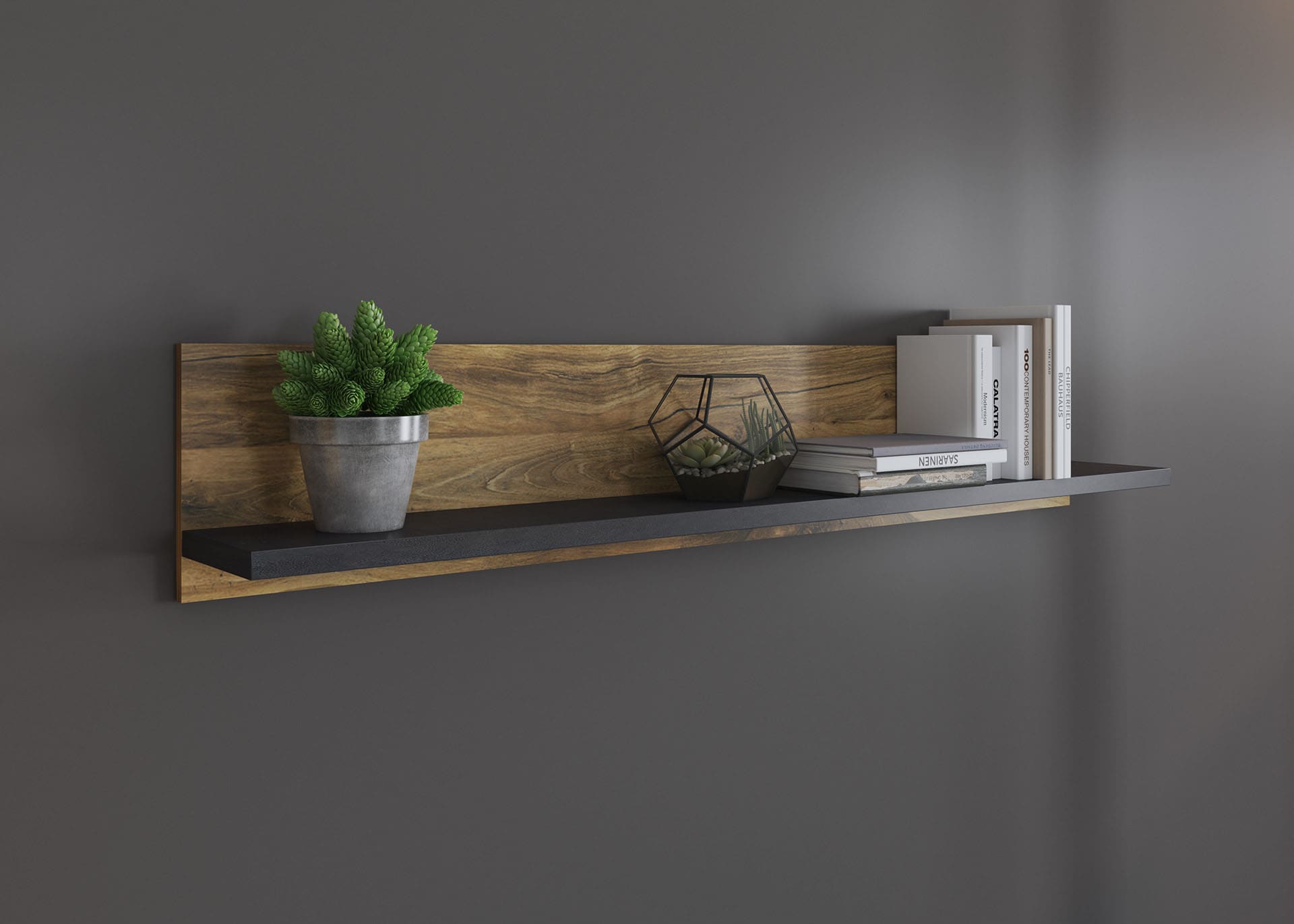 Home affaire Meuble mural »York, moderne Anbauwand, Wohnzimmer-Set in Hunton Oak, 201 cm breit« Komplett-Set, 3 cuis tlg.