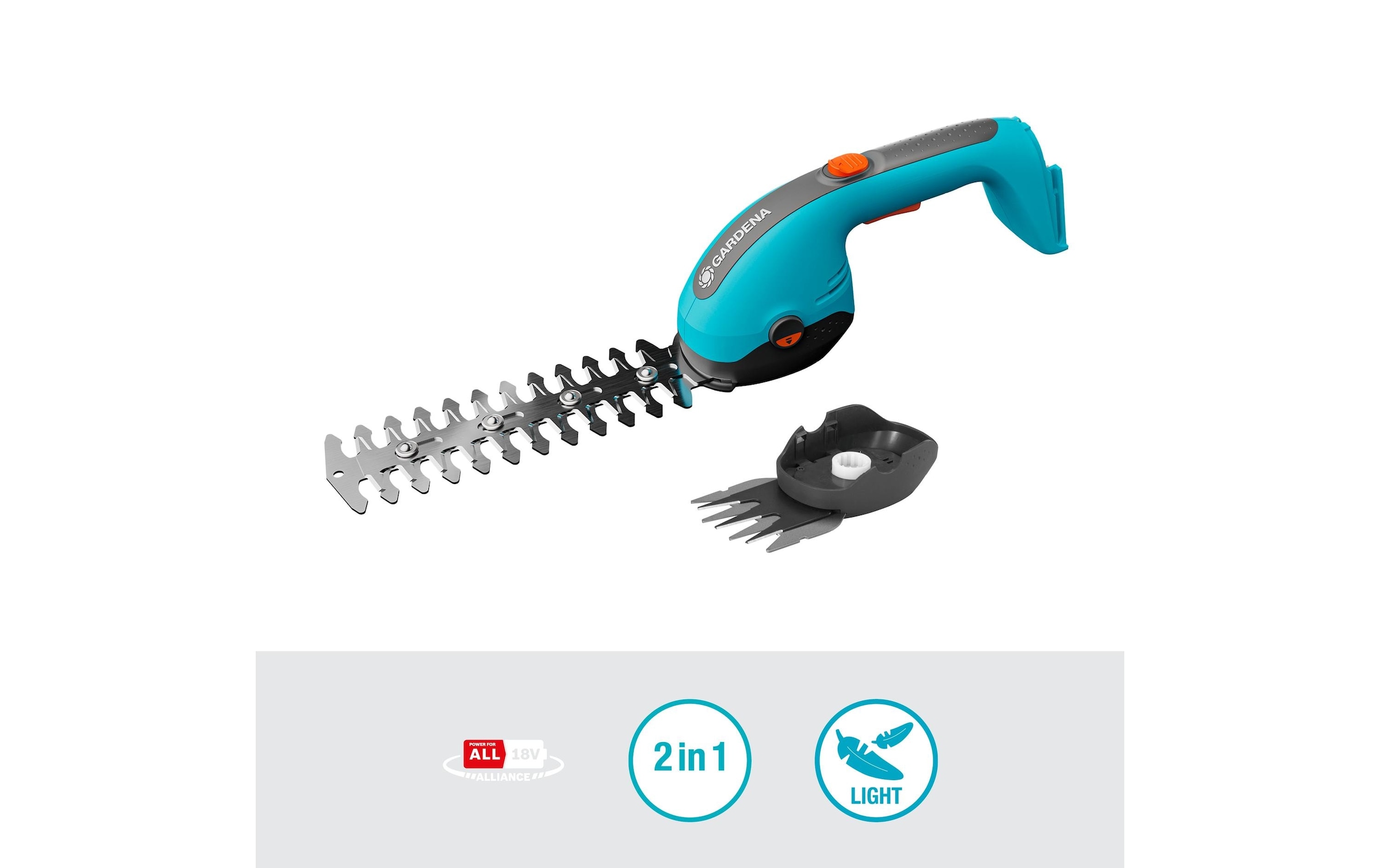 GARDENA Set de cisailles à gazon et à buissons sans fil »PowerCut 20/18 V P4A solo« ()