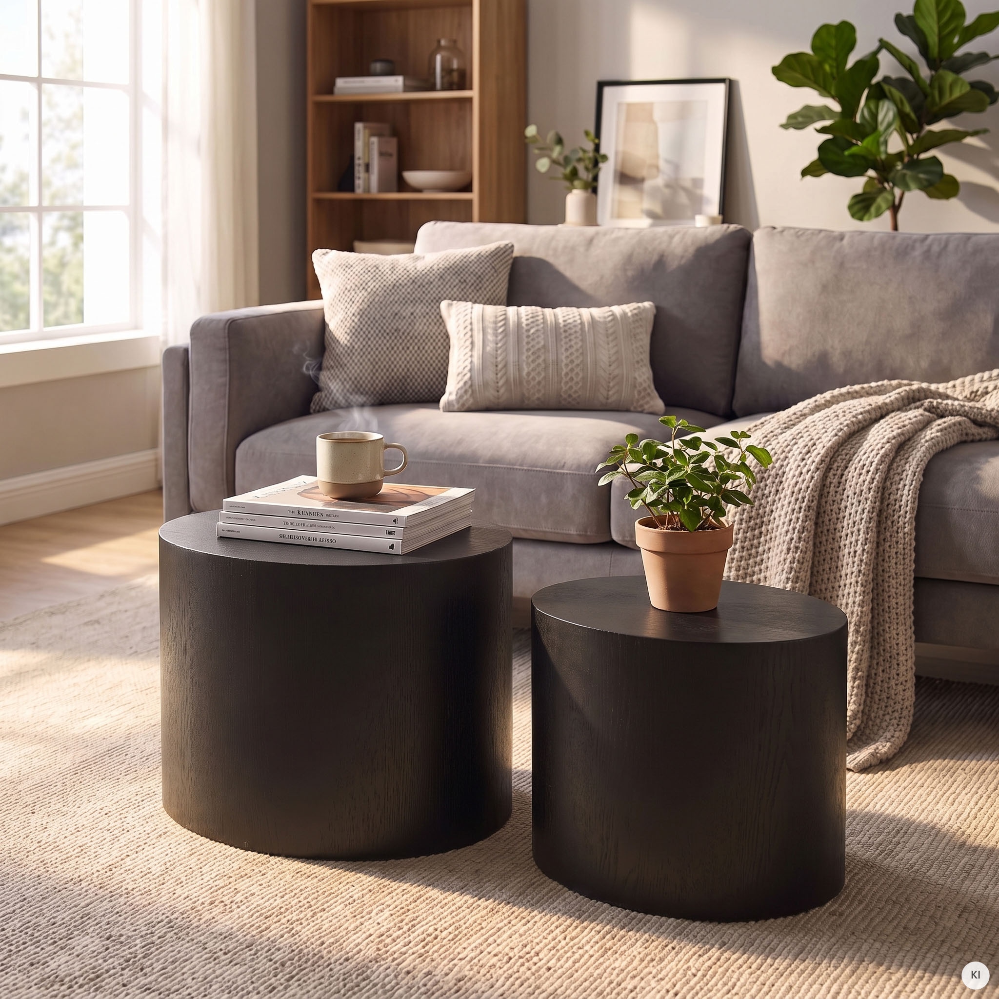 SalesFever Table basse »Coffeetable im 2er-Set: Stilvoller Mittelpunkt« 2 cuis tlg. avec placage bois