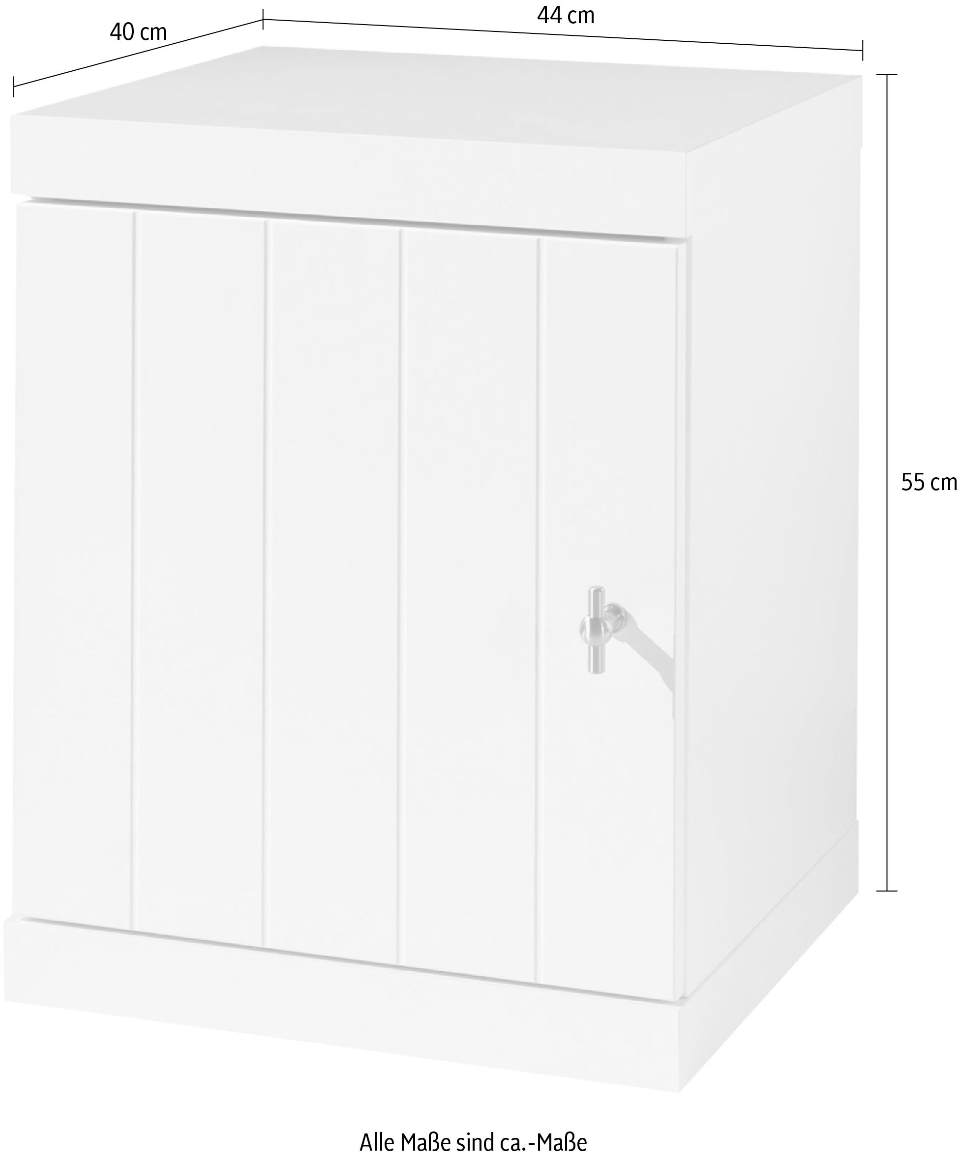 Vipack Nachtschrank Made in Europe,  Nachtkonsole rechts oder links anstellbar, mit 1 Drehtür, Ausf. Weiss