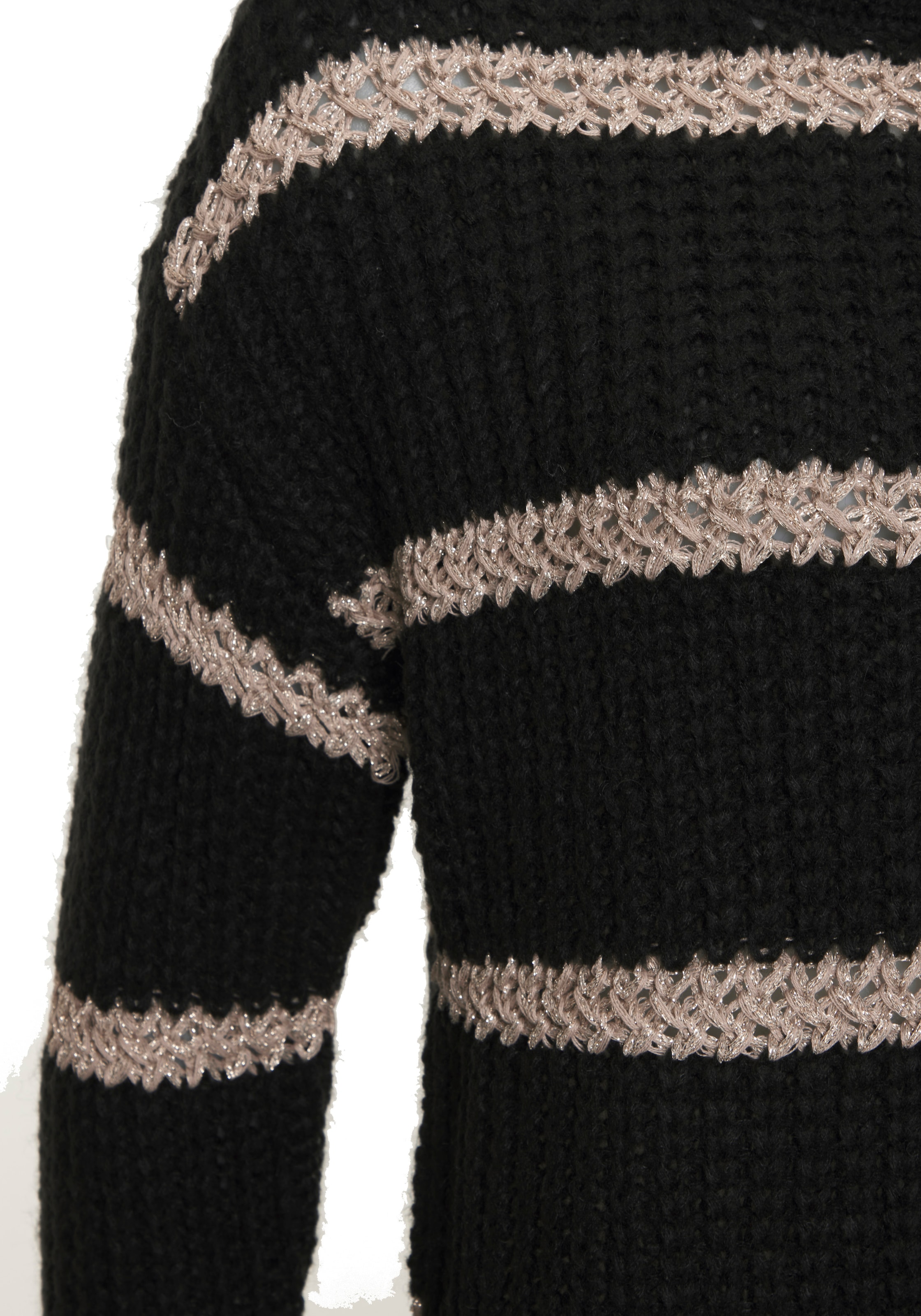 LASCANA Strickpullover mit Streifenmuster und Lurexgarn, Langarmpullover, casual
