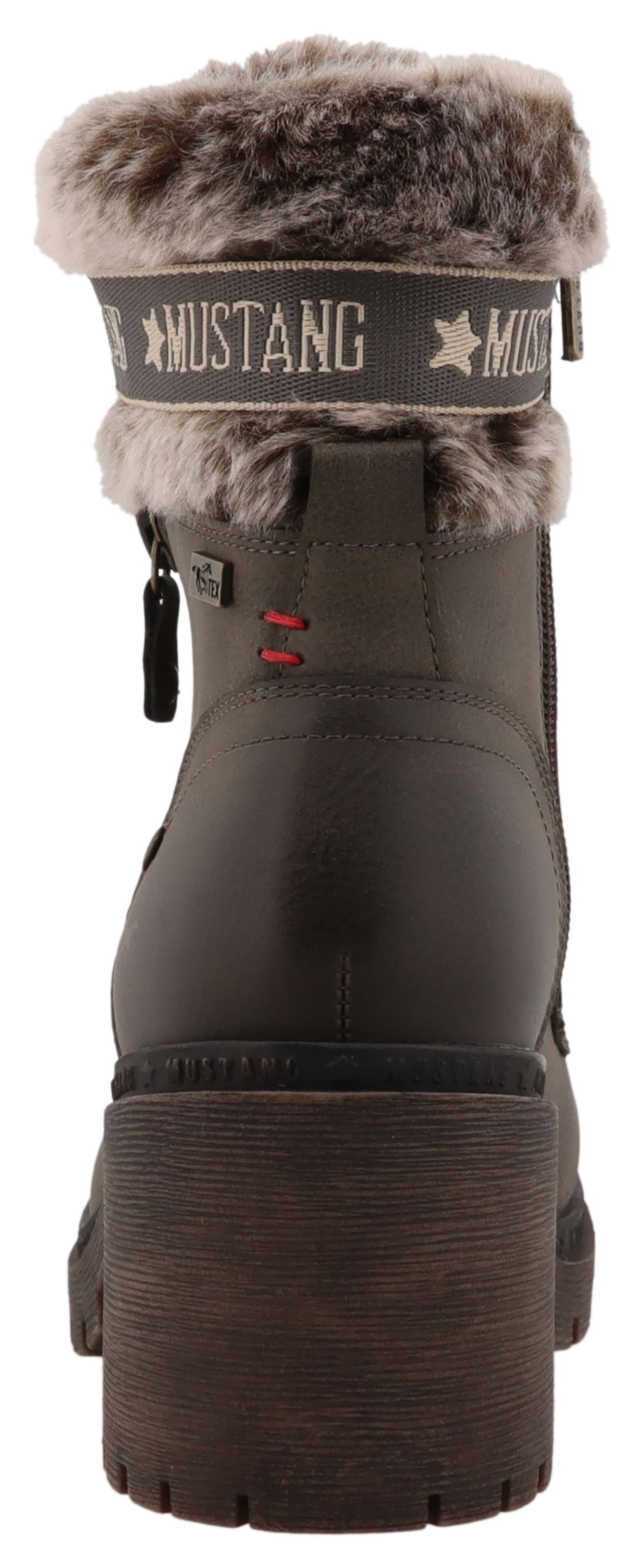 Mustang Shoes Bottes d'hiver »Leila«  bottes d'hiver avec col en fausse fourrure et talon bloc