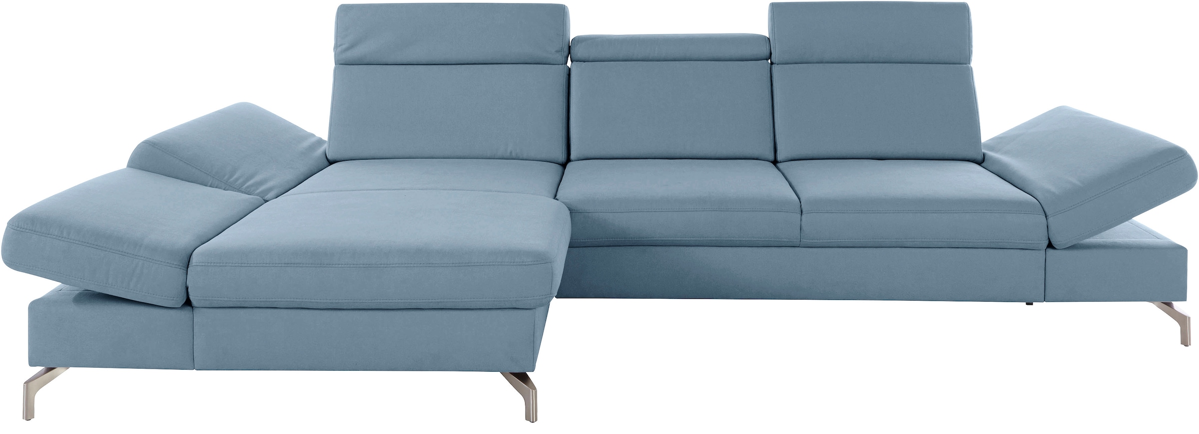 sit&more Canapé d'angle »Brisbane L-Form« Fusshöhe 12 cm, inklusive Sitztiefen-, Armteil- und Kopfteilverstellung