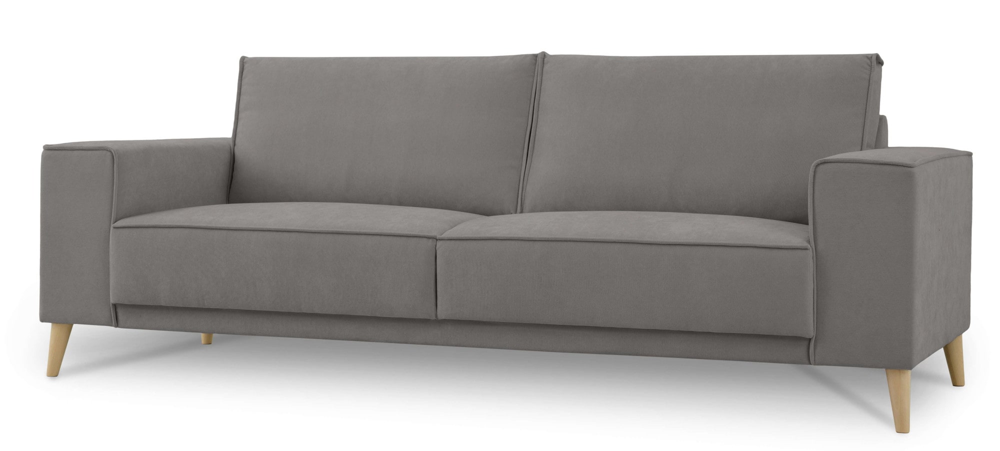 GOODproduct 3-Sitzer »Oland Skandi, weicher Chenille-Stoff« 224 cm, Wellenunterfederung, Skandi-Design, Massivholzfüsse