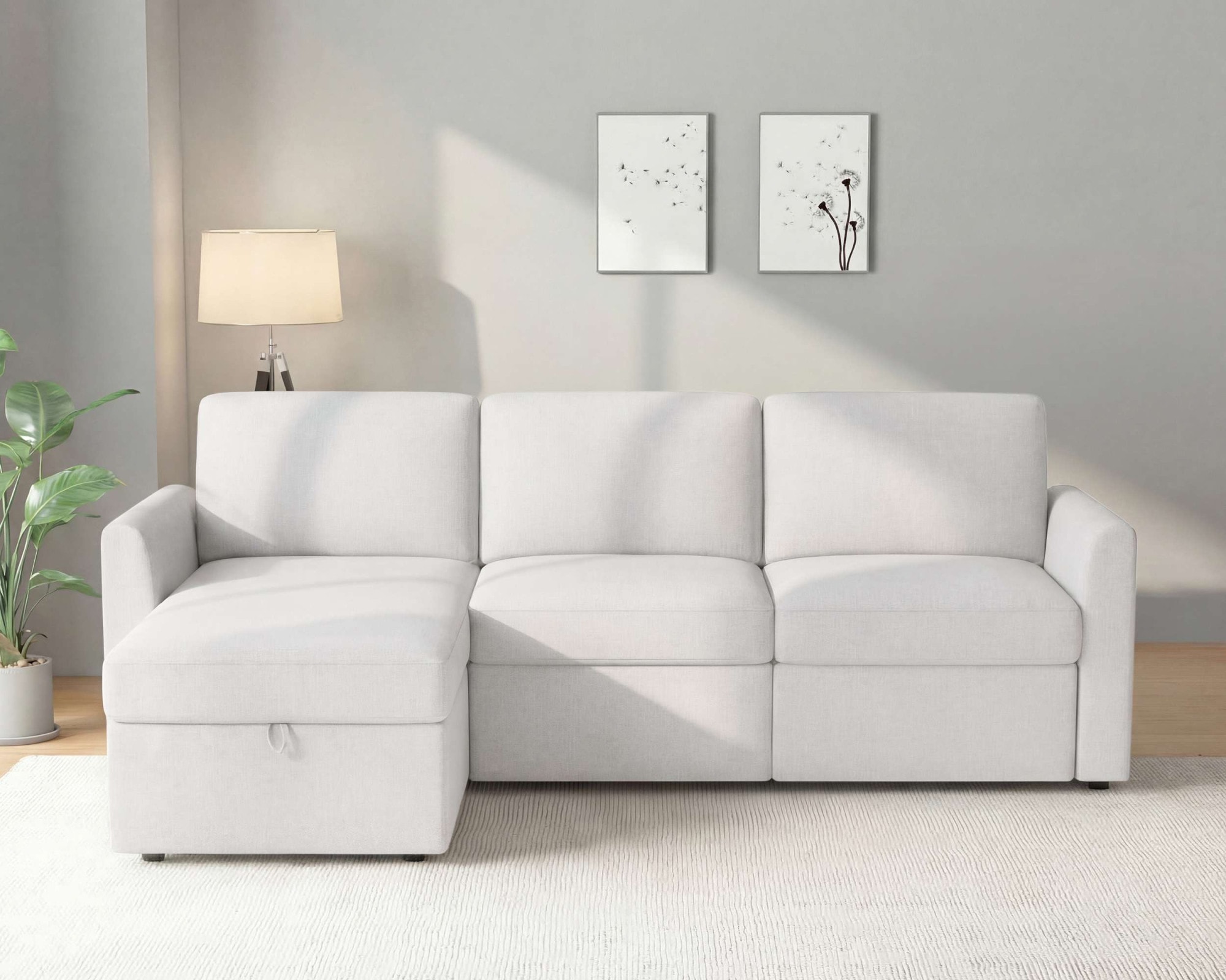 Dorel Home Canapé d'angle »NORDHUS, L-Form, 200 cm, Recamiere rechts/links montierbar« grosser Stauraum, softer Cord und feiner Webstoff-Bezug